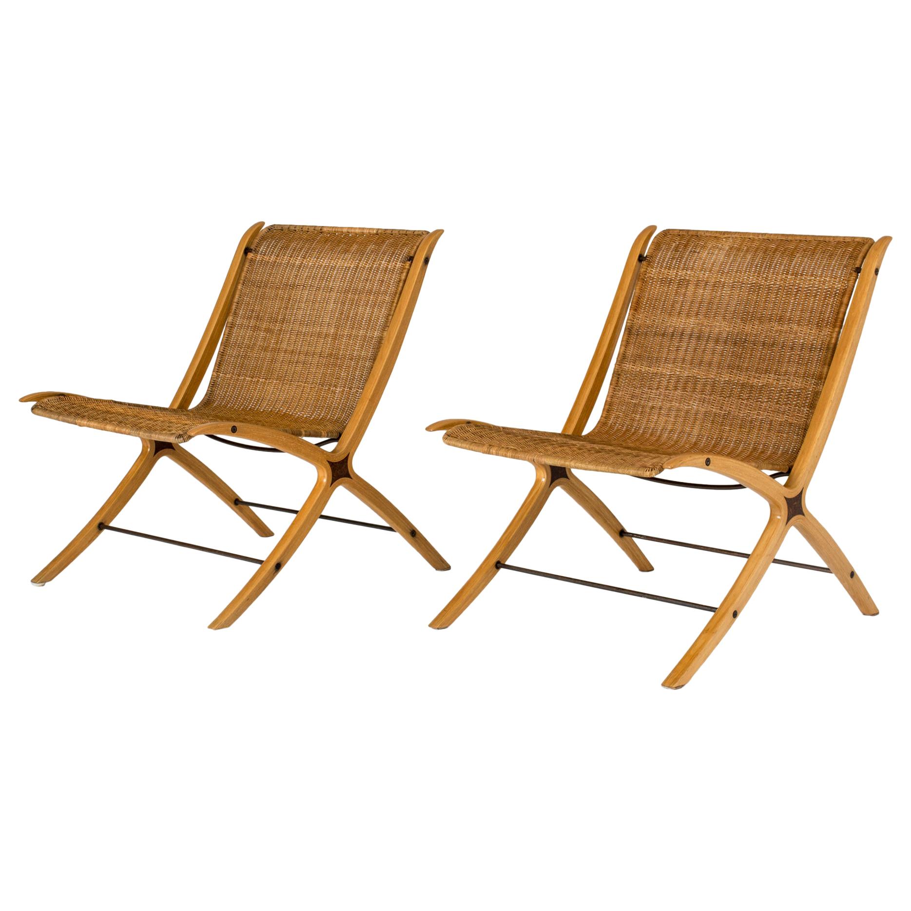 Pair of “X” lounge chairs by Peter Hvidt and Orla Møllgaard