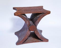 X-Shaped Diabolo Tables by Comte S.A., Stained Oak, Art Deco, 1940