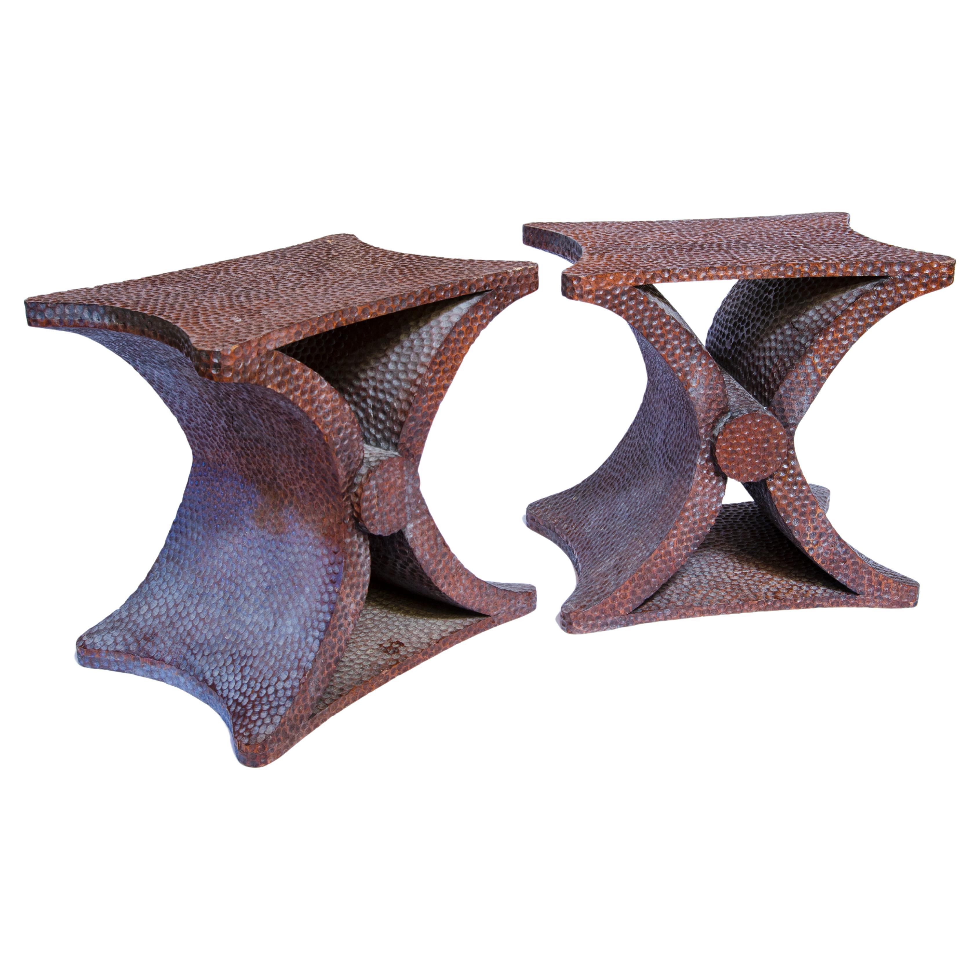 Pair of X-Shaped "Diabolo" Tables For Sale