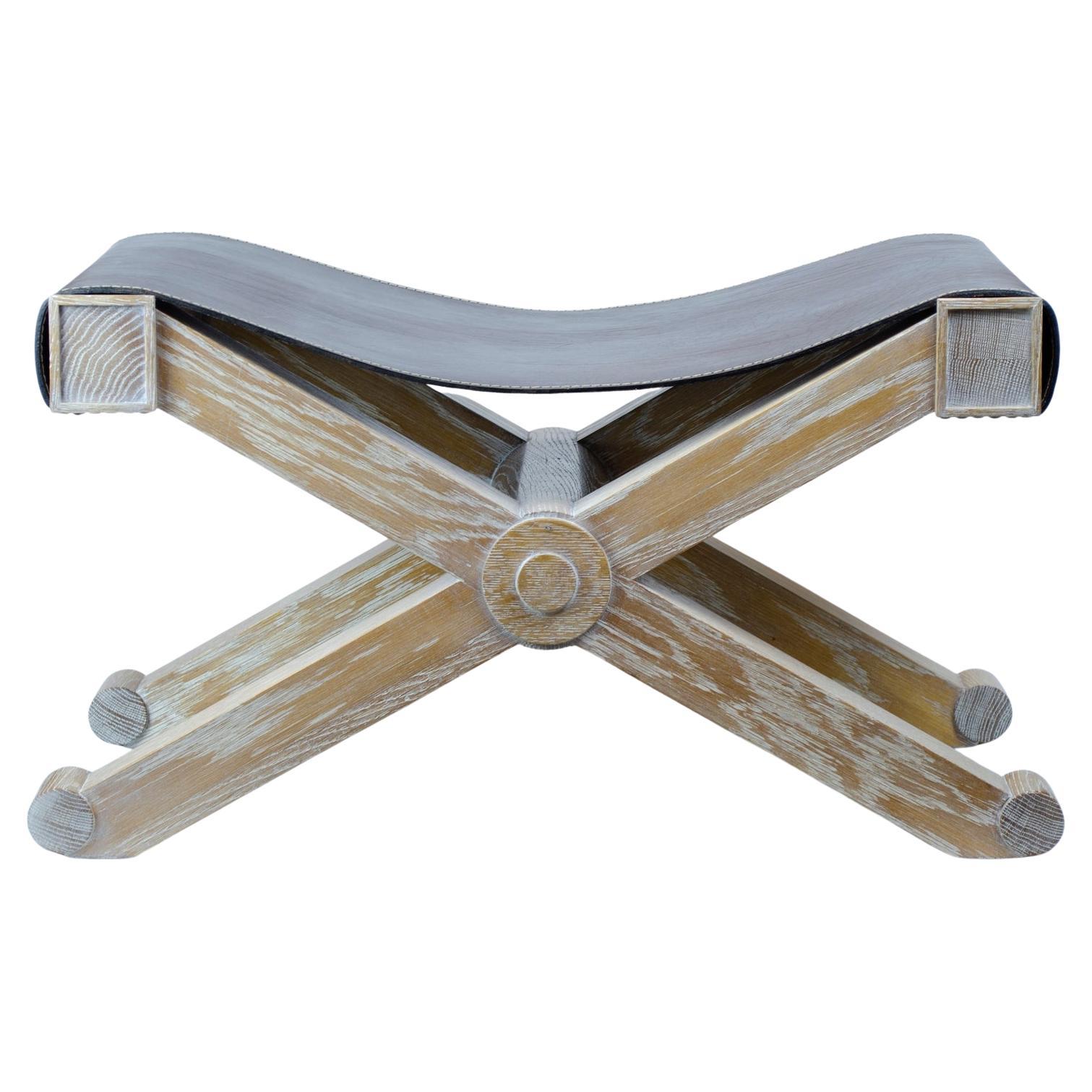 Pair of “X” stools designed by Paul Dupré-Lafon For Sale