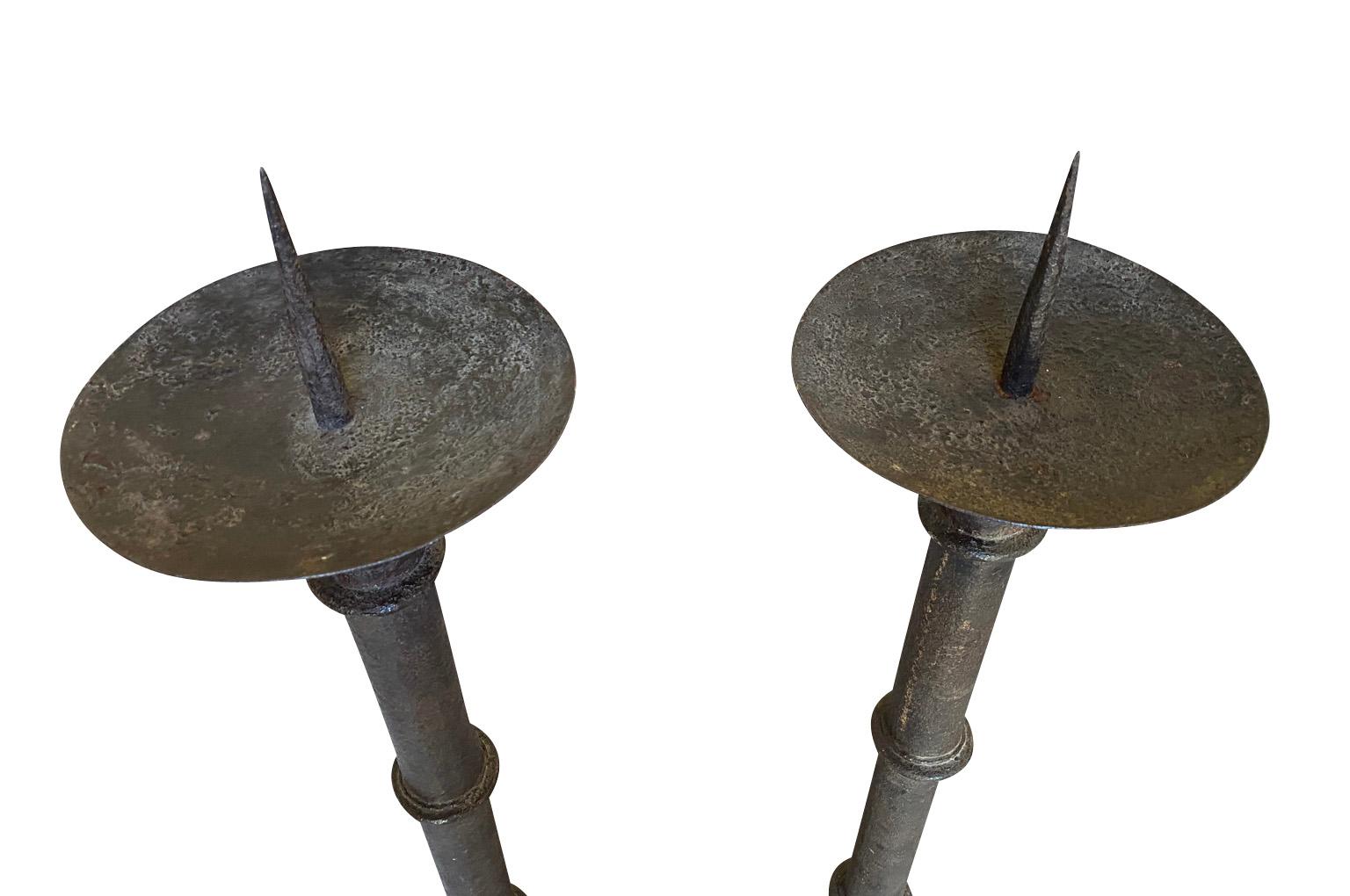 Pair Of XIV - XV Century Italian Pique Cierge - Torcheres For Sale 4