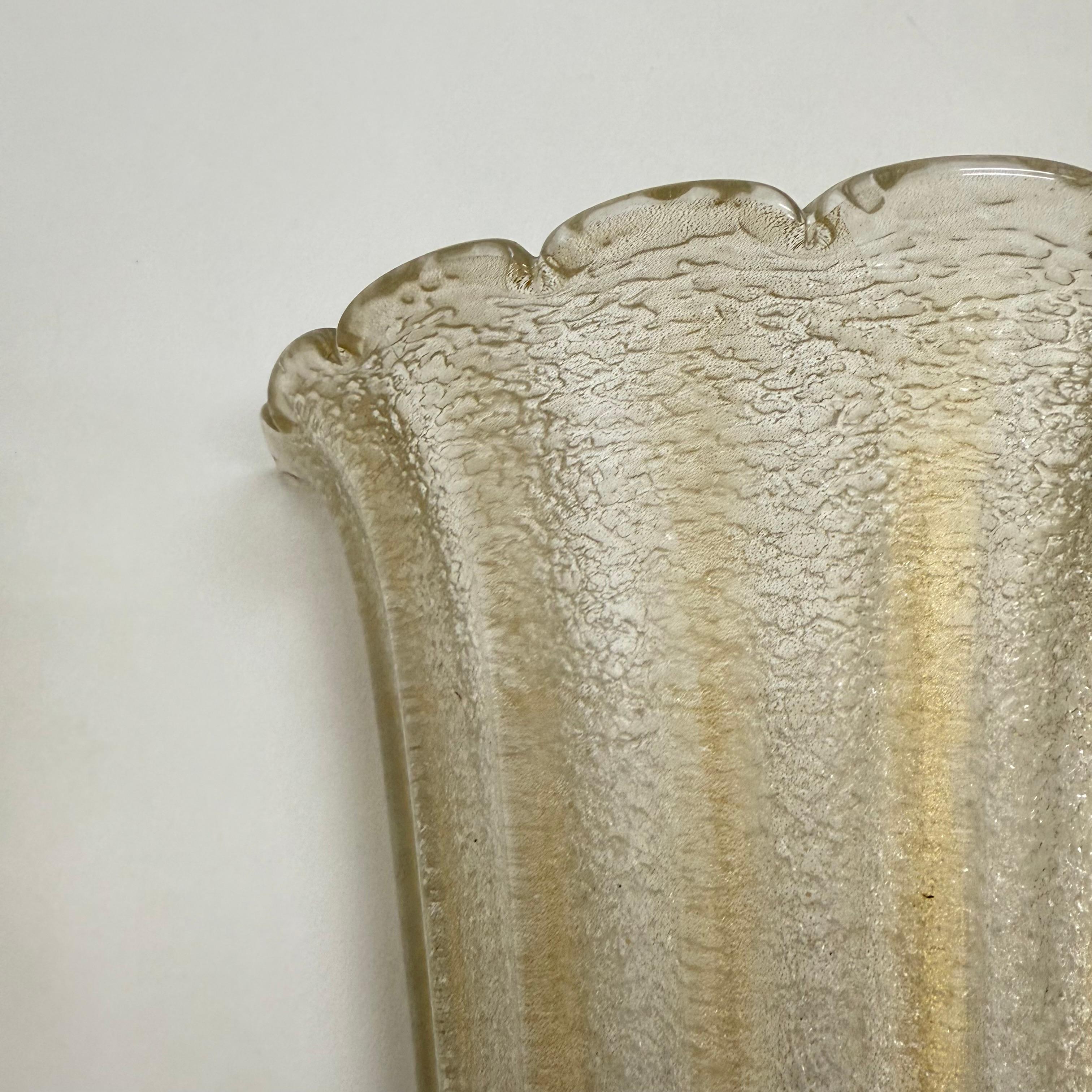 Coppia di lampade da parete XL Barovier&Toso applique in vetro di Murano, anni '70 in vendita 2