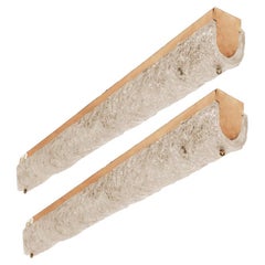 Ein Paar XL Wandleuchten aus geblasenem Muranoglas und Messing von Hillebrand
