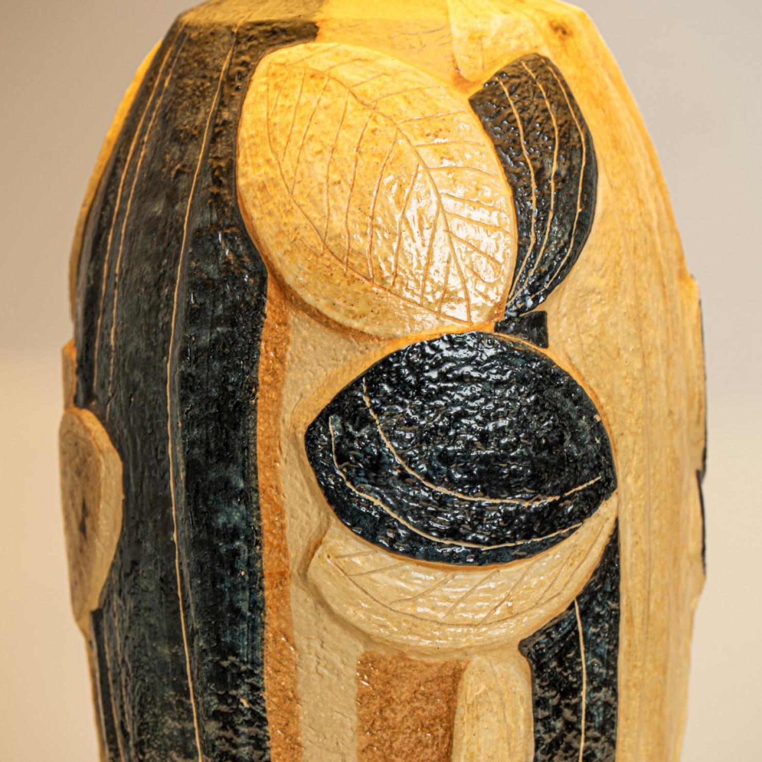 Pair of XL Ceramic Table Lamp by Noomi Backhausen for Soholm Silk Shade, 1960 en Bueno estado para la venta en Rijssen, NL