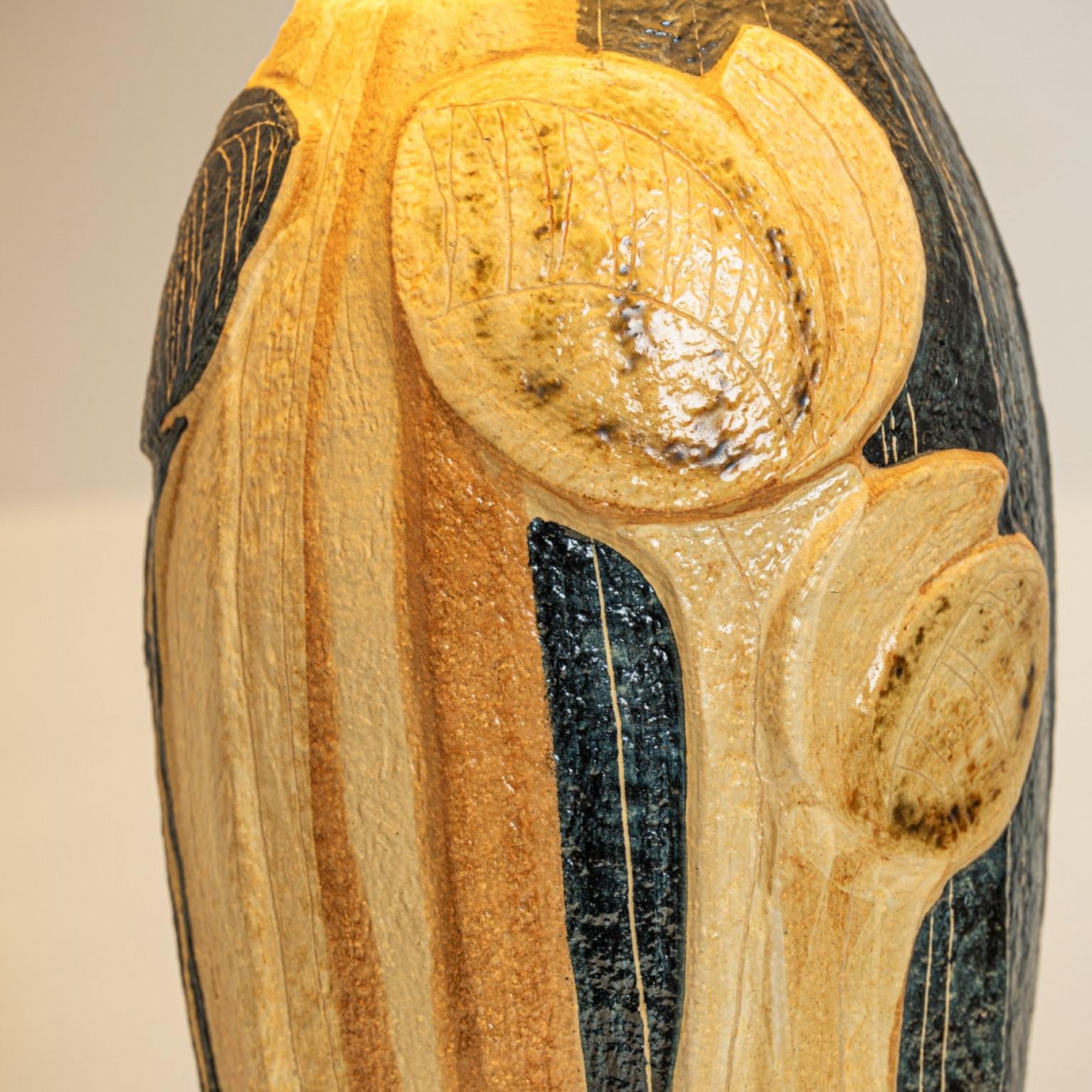 Pair of XL Ceramic Table Lamp by Noomi Backhausen for Soholm Silk Shade, 1960 Cerámico en venta