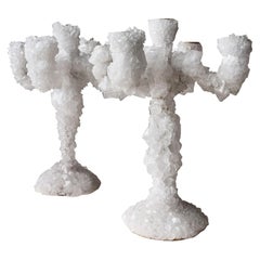 Pair of XL Crystal Overgrown Candelabras, Mark Sturkenboom