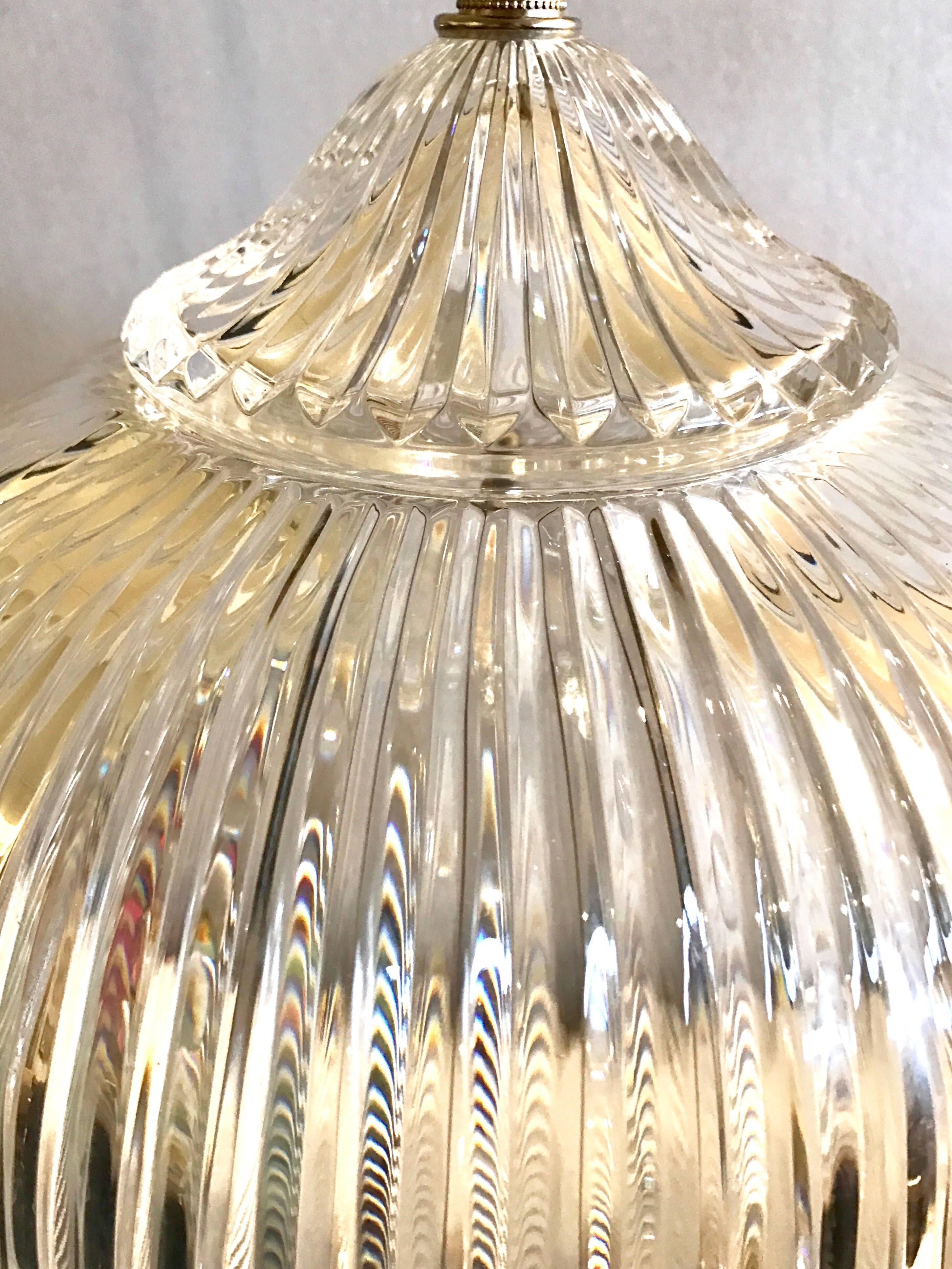 Pair of Extra Large Italian Crystal Table Lamps 5