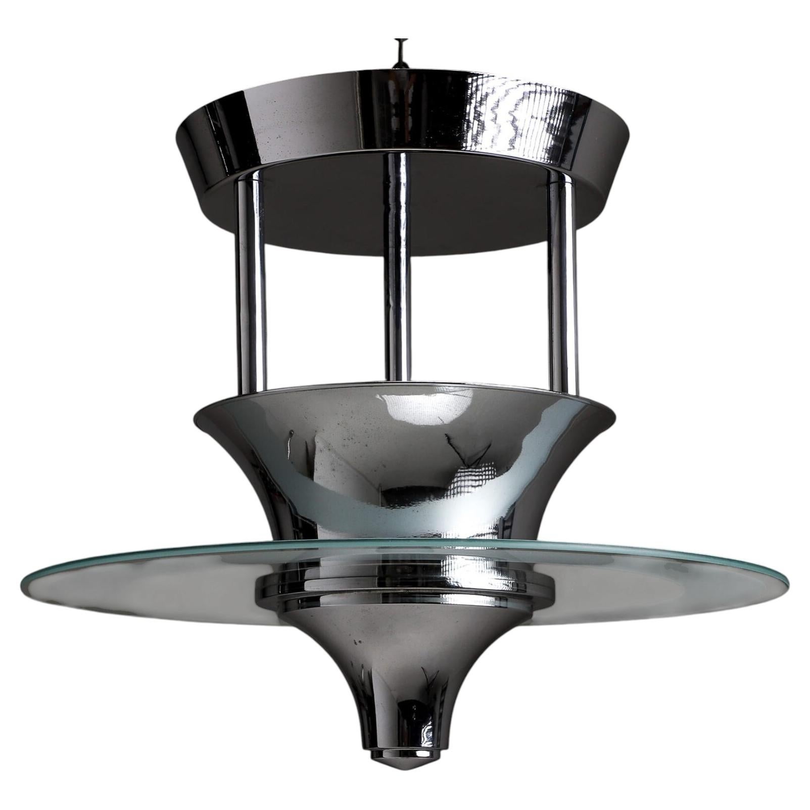 Coppia di lampade da soffitto Saturnus in stile Art Déco originale, taglia XL (2)