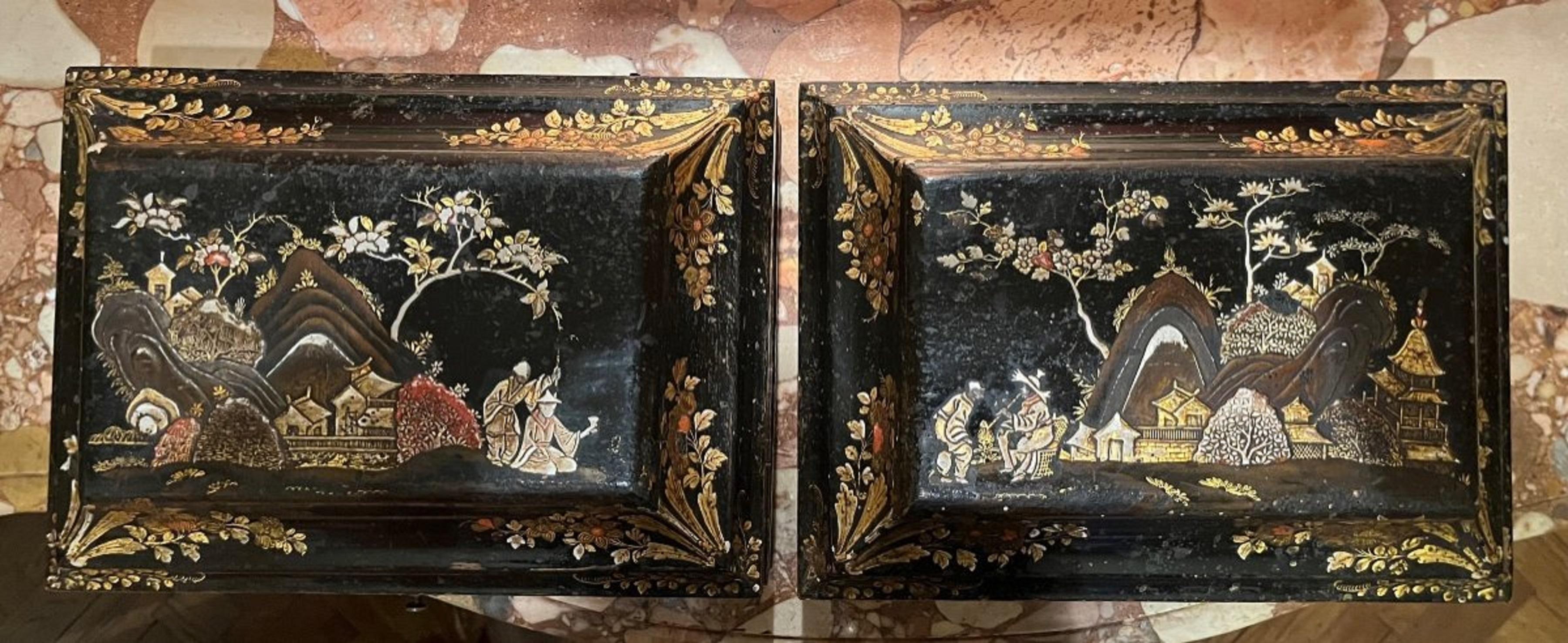 Louis XIV Pair of 18th Century Wig Boxes For Sale