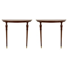 Pair of XX Century Italian Demilune Console Tables
