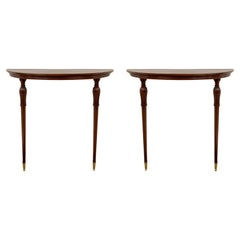 Pair of XX Century Italian Demilune Console Tables