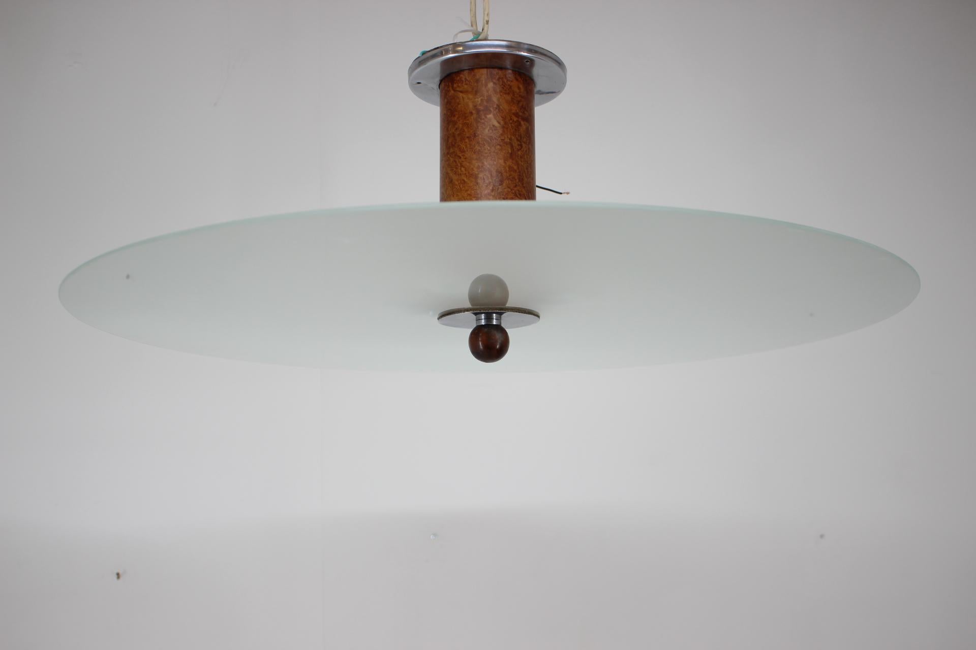 Pair of XXL Bauhaus Functionalism Pendants / Flushmounts by UP Zavody, 1930 In Good Condition For Sale In Praha, CZ