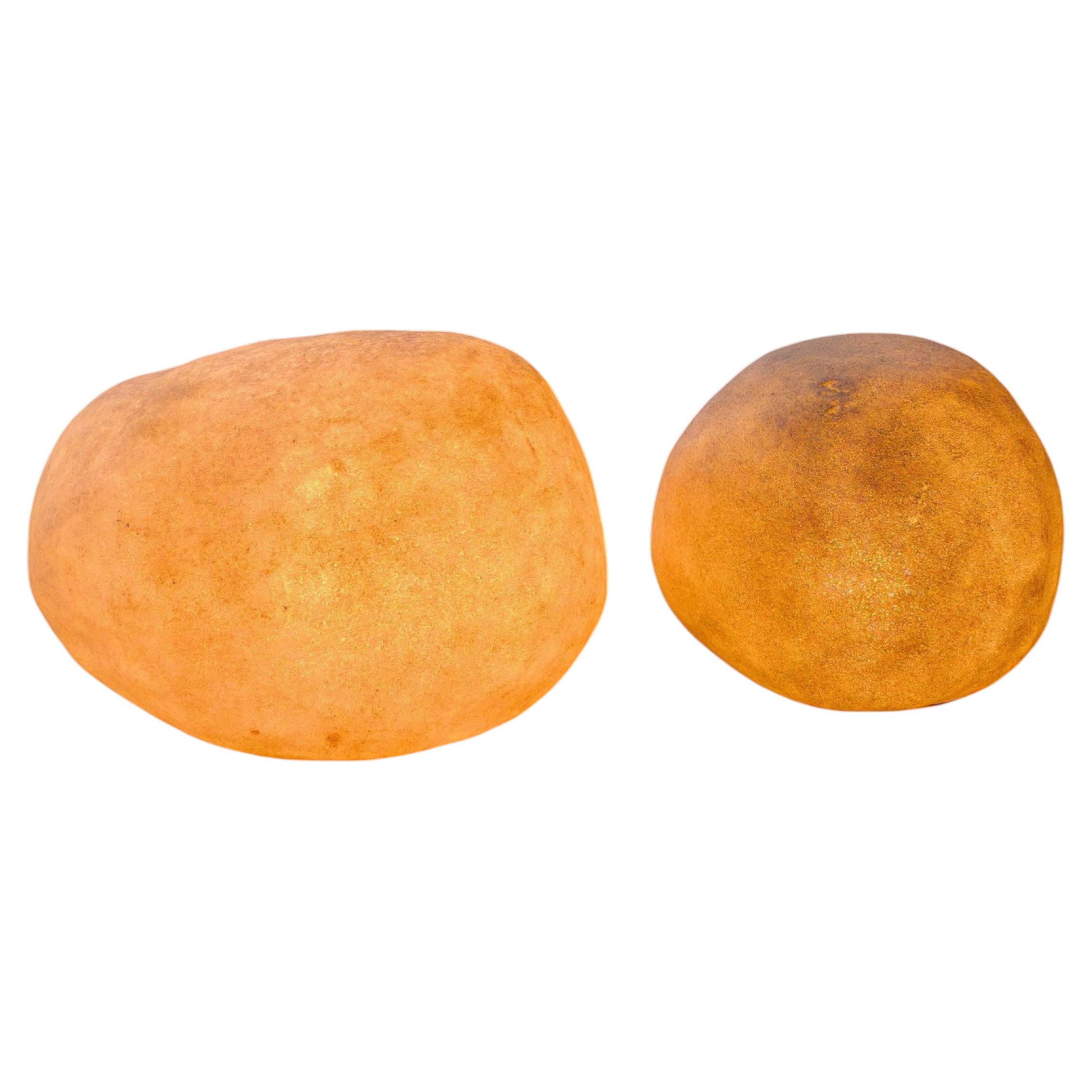 Pair of XXL lamps Dora Moon rock, by André Cazenave, France, 1970s For Sale