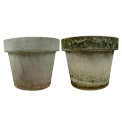 Vintage Pair of XXL Planters in the Shape of Flower Pots by Willy Guhl for Eternit