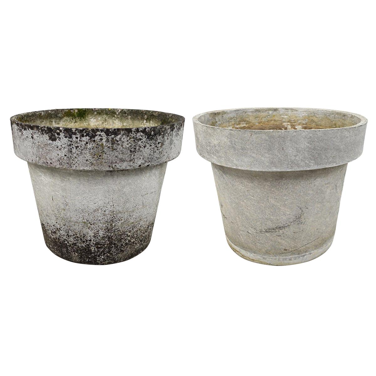 Pair of Extra Large Planters in the Shape of Flower Pots, Willy Guhl for Eternit
