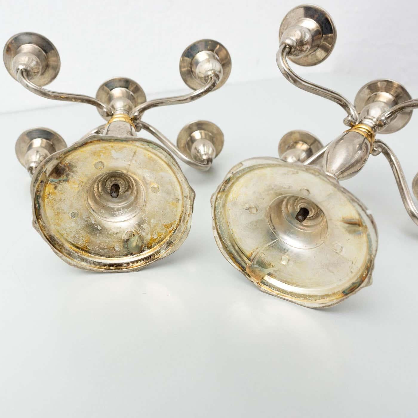 Pair of XXth Century Candleholders, circa 1950 For Sale 6