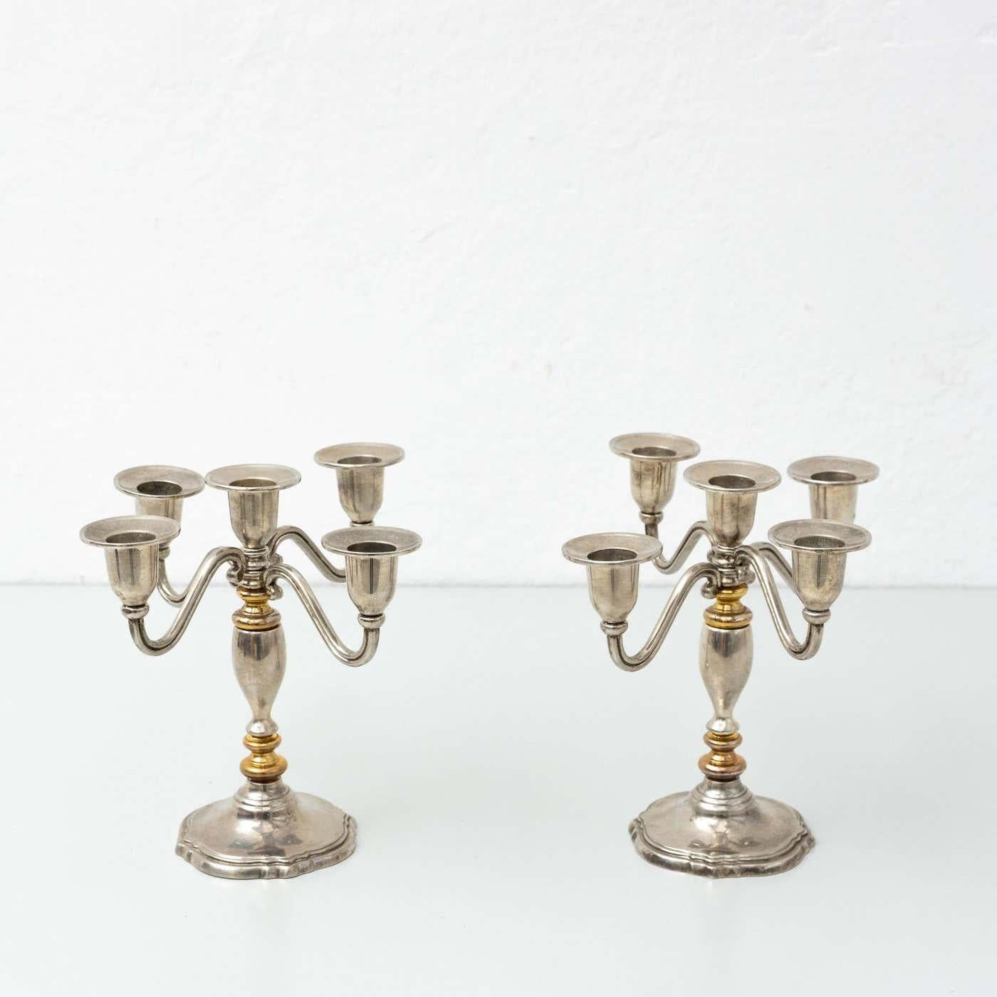 Mid-Century Modern Pair of XXth Century Candleholders, circa 1950 For Sale