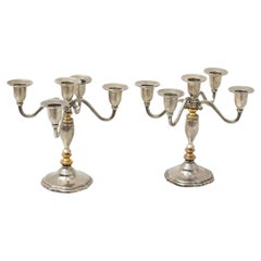 Pareja de candelabros del siglo XX, hacia 1950