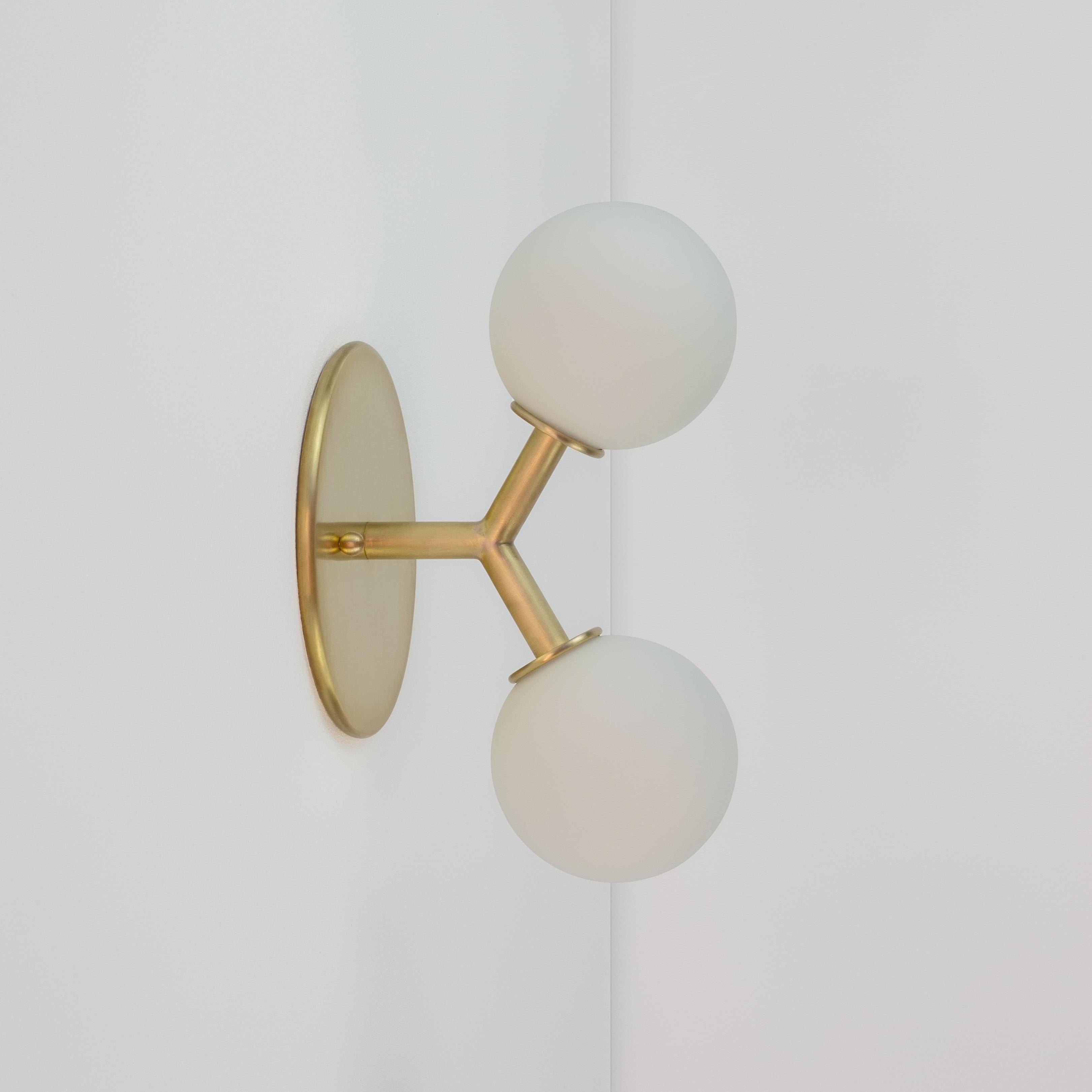 Pair of Y Flush Mount by Research Lighting, Brass, Made to Order In New Condition For Sale In Brooklyn, NY