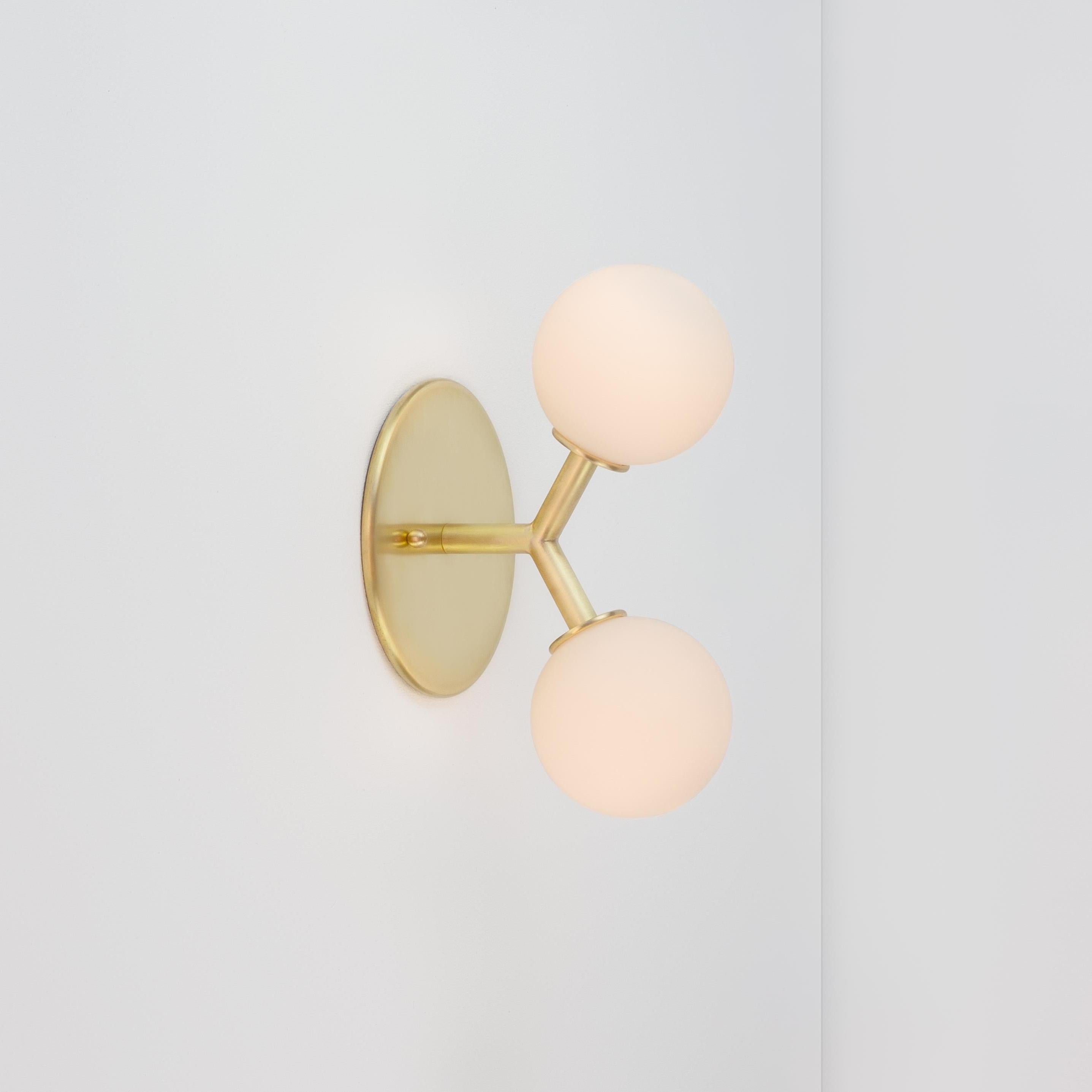 Modern Pair of Y Sconce by Research Lighting, Brass, In Stock