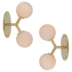 Pair of Y Sconce by Research Lighting, Brass, In Stock