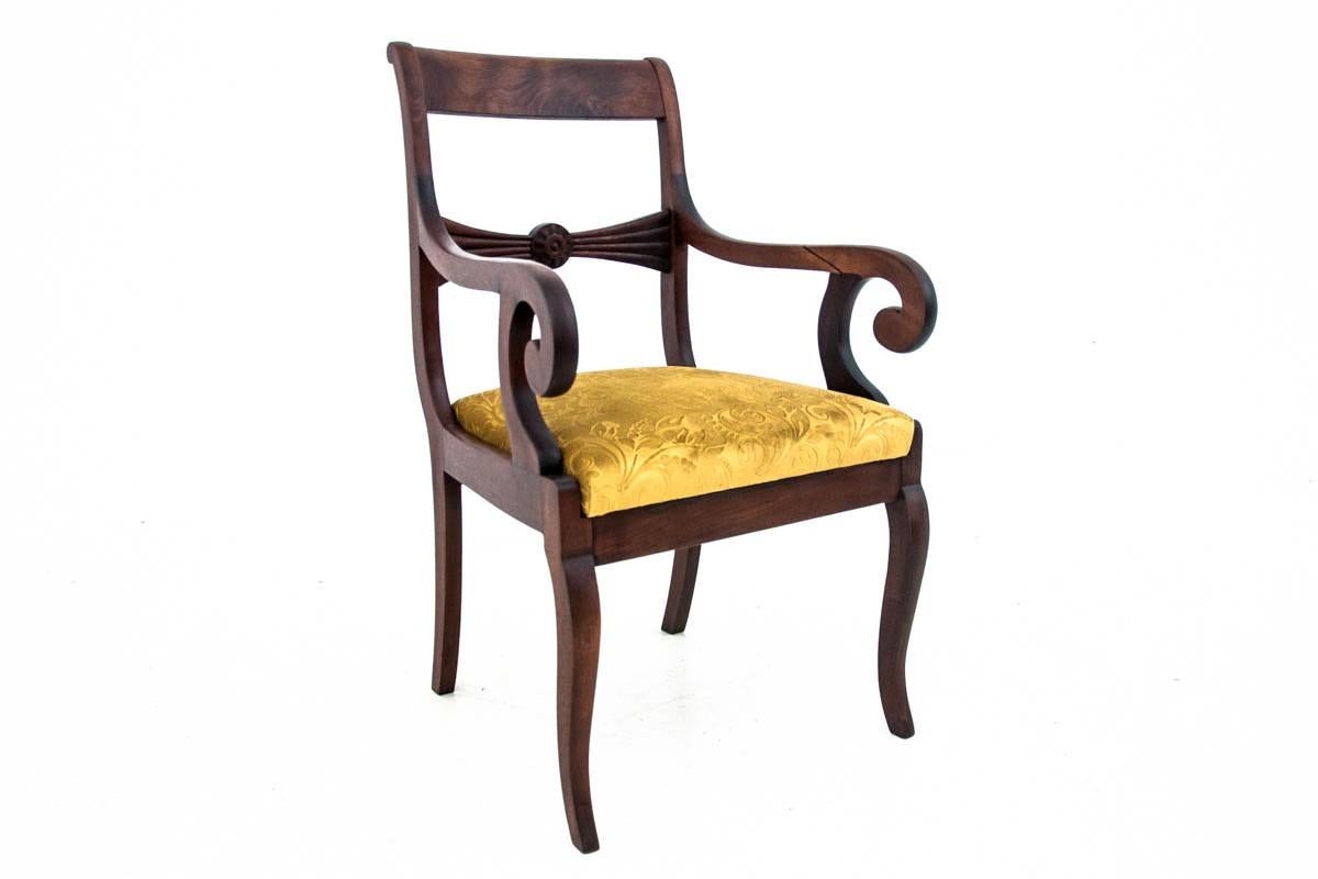Pair of Yellow Antique Armchairs, Northern Europe, circa 1900, after Renovation 1