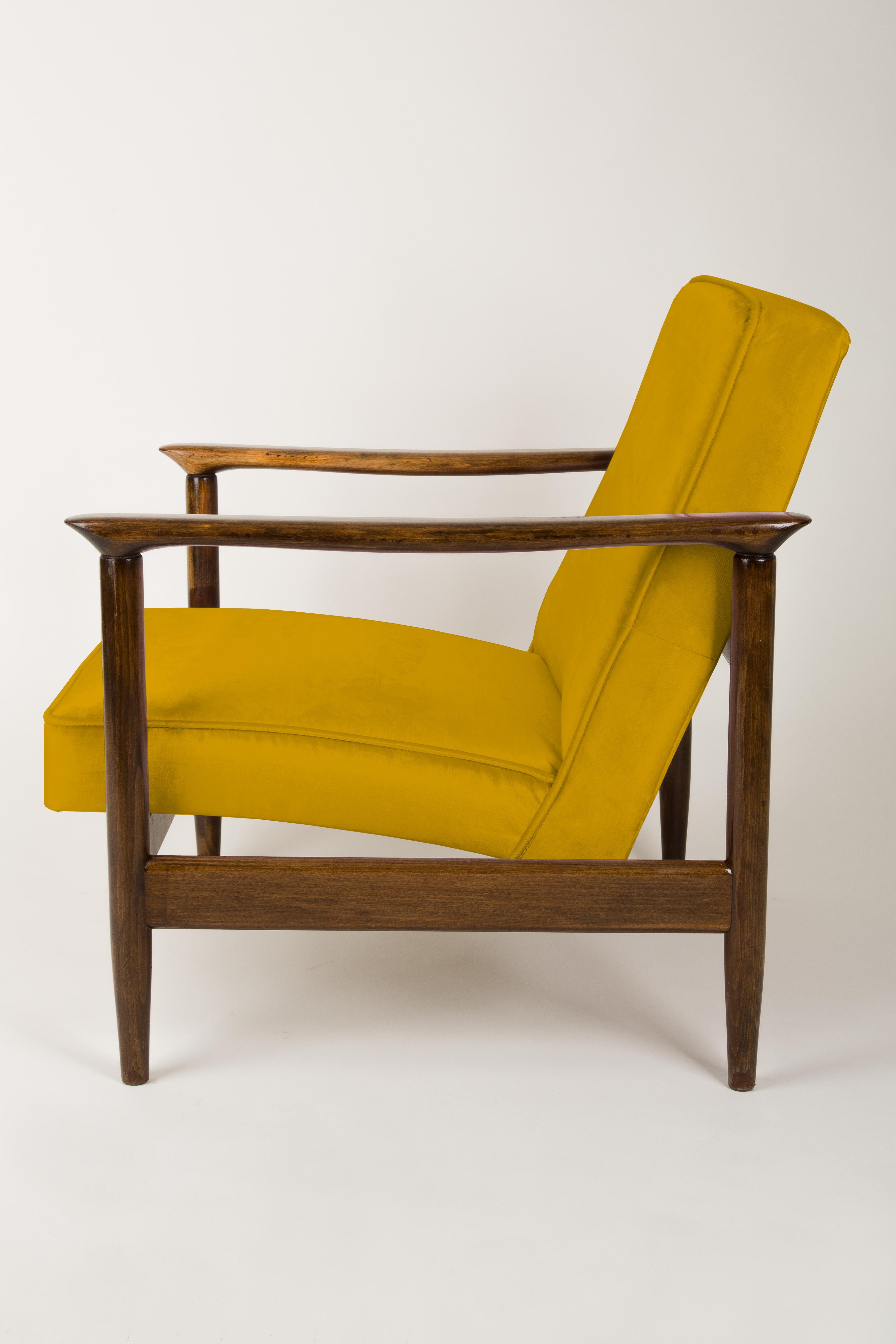 20th Century Pair of Yellow Armchairs, Edmund Homa, GFM-142, 1960s, Poland For Sale