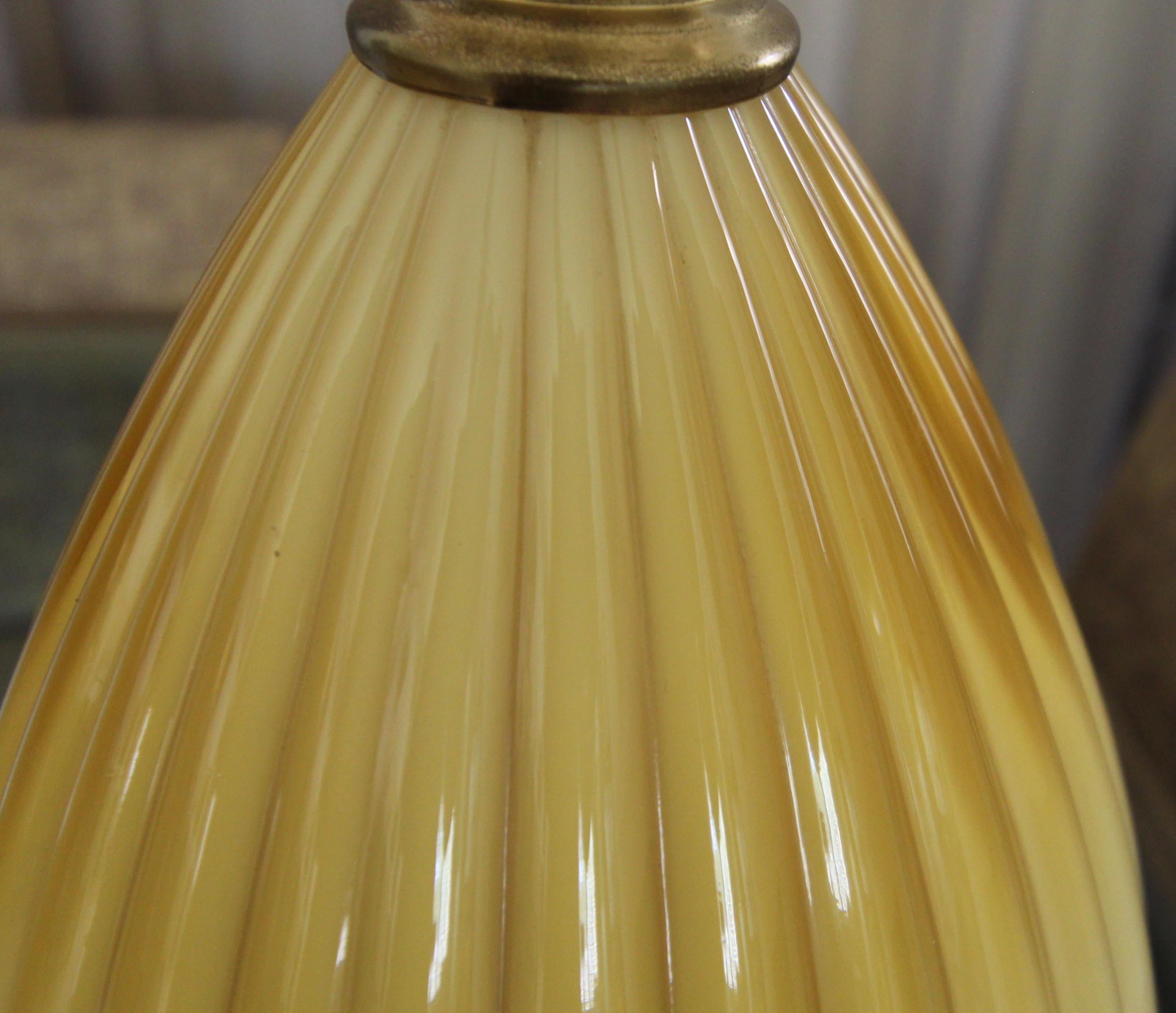 Pair of Yellow Butterscotch Cased Murano Glass Table Lamps 5