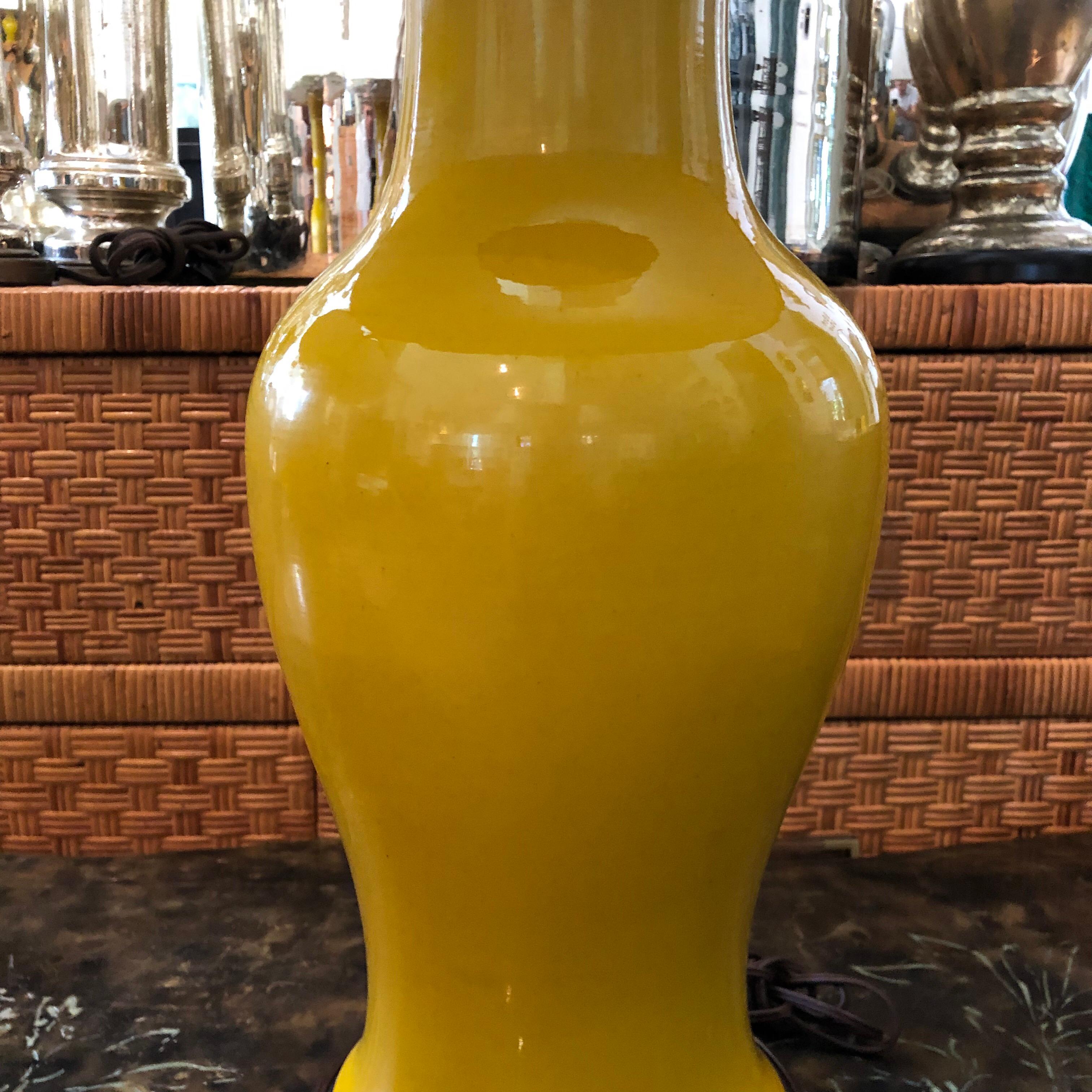yellow ceramic lamp