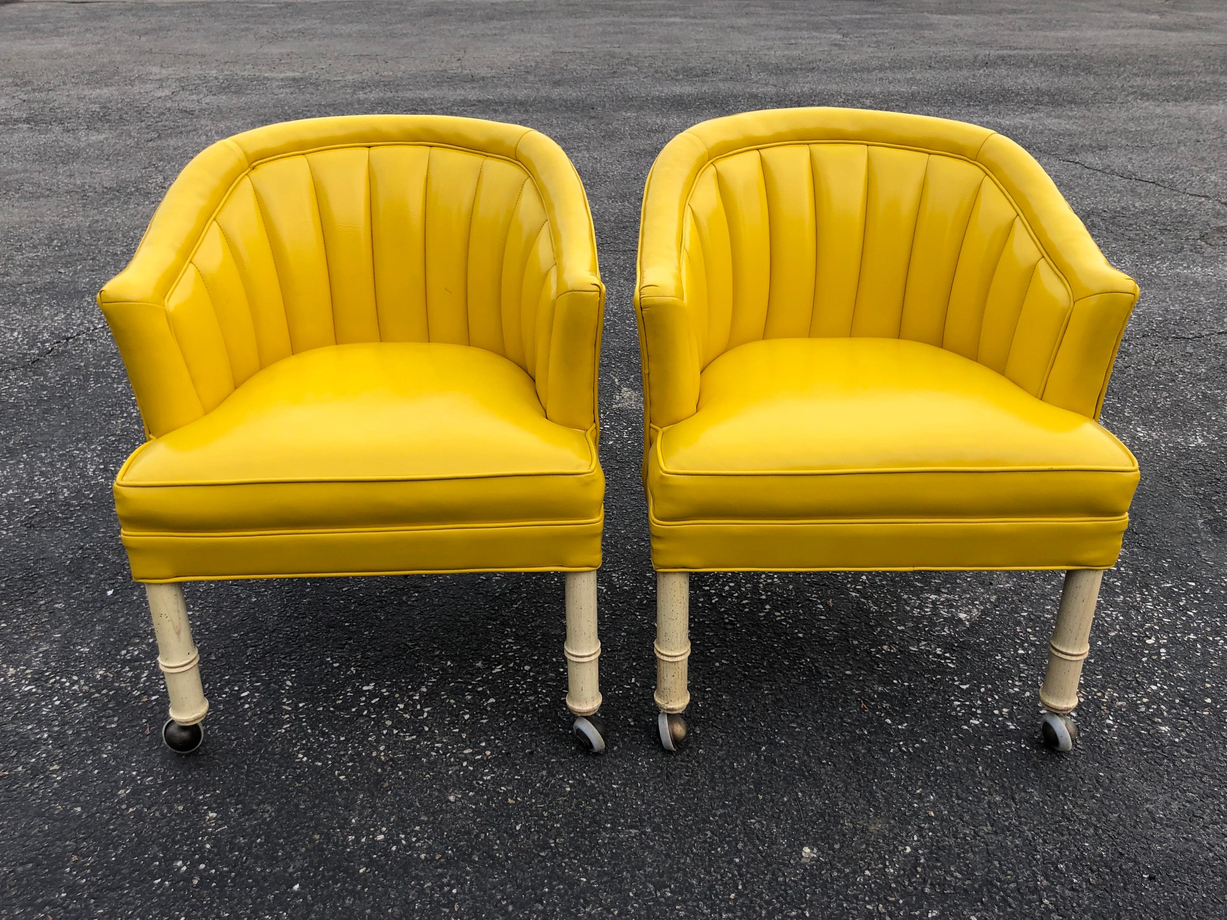 bright yellow chairs