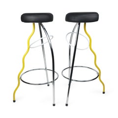 Pair of Yellow Duplex Bar Stools by Javier Mariscal for BD Barcelona