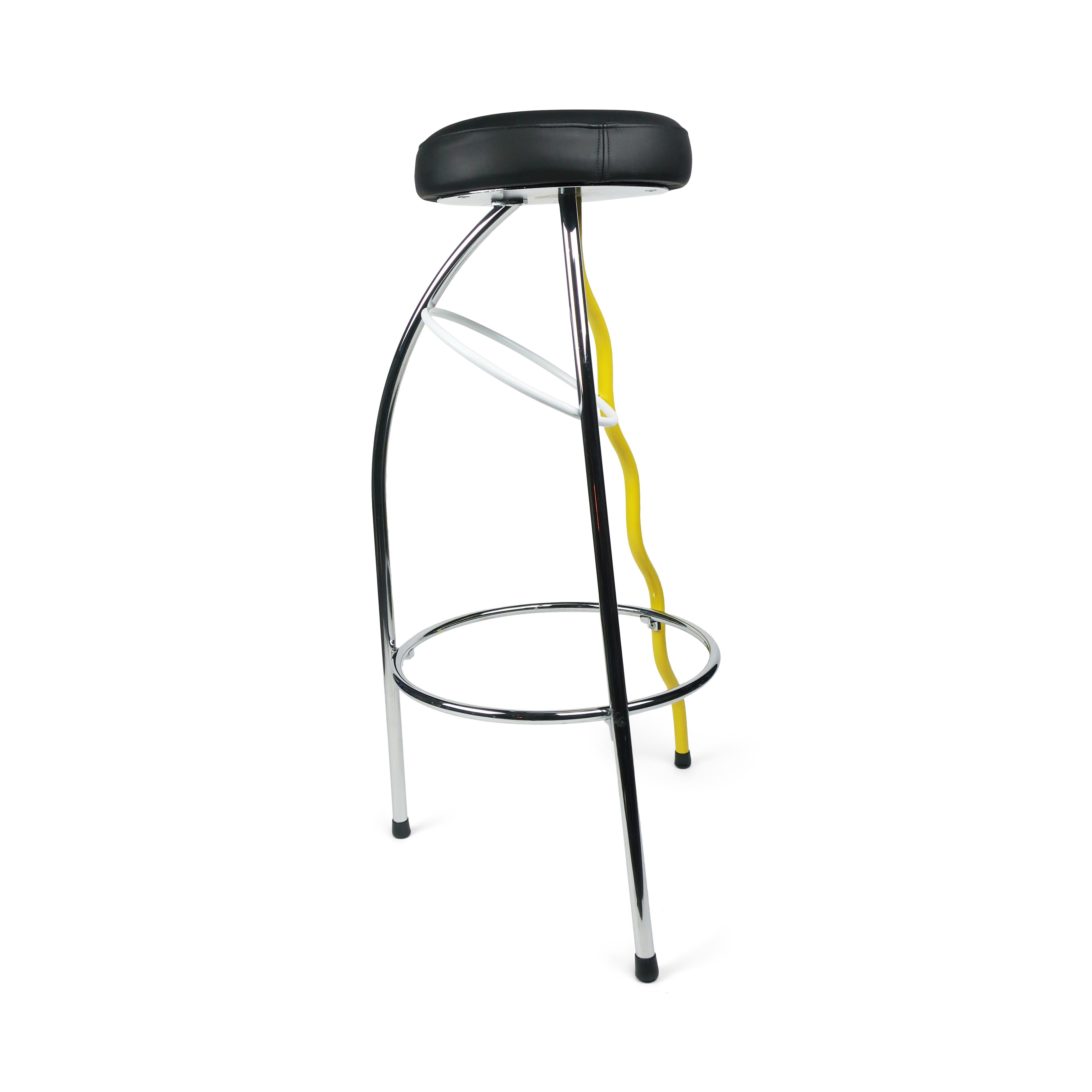Post-Modern Pair of Yellow Duplex Bar Stools by Javier Mariscal for BD Barcelona