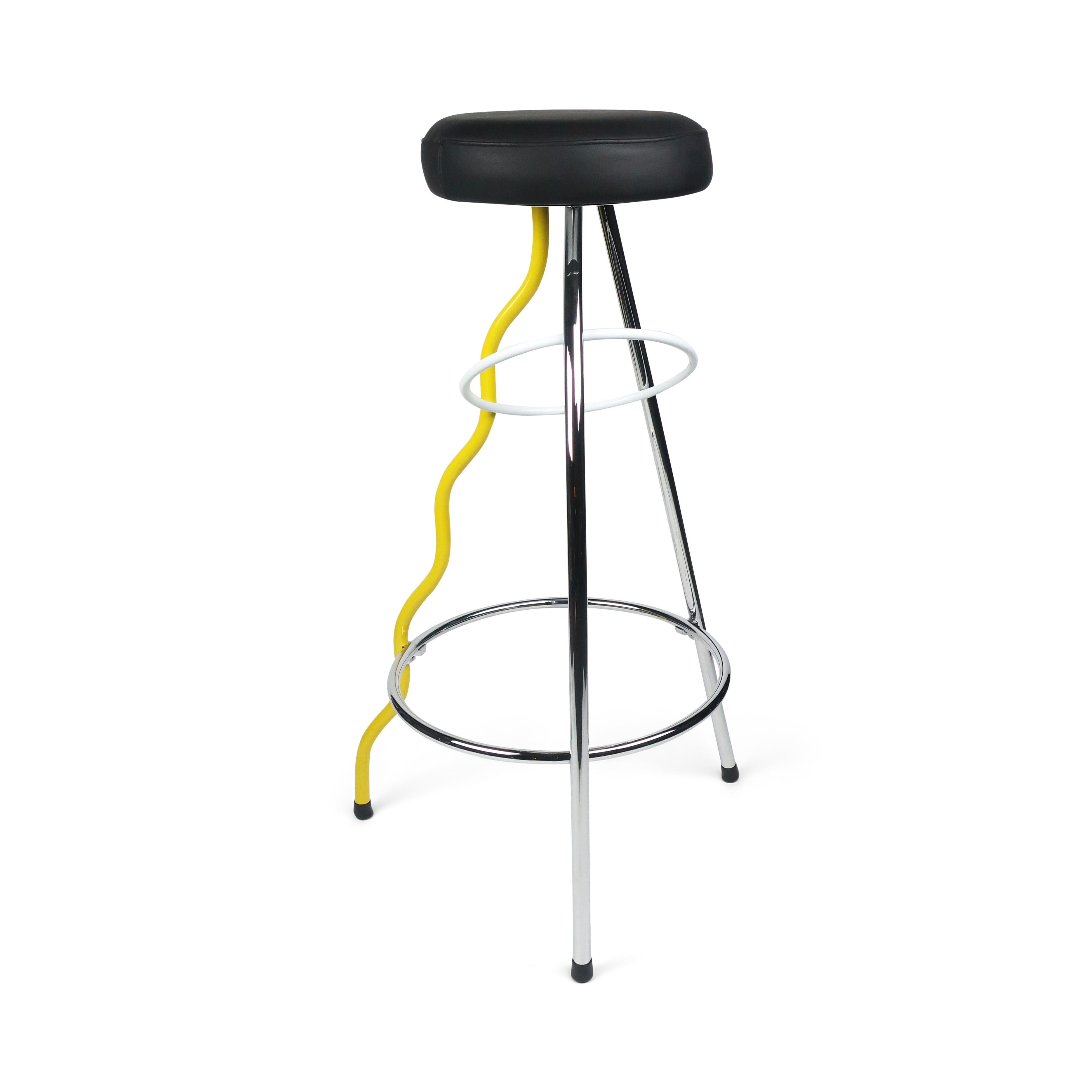 Pair of Yellow Duplex Bar Stools by Javier Mariscal for BD Barcelona In Good Condition In Brooklyn, NY