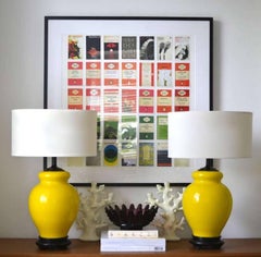 Pair of Yellow Glazed Ceramic Table Lamps