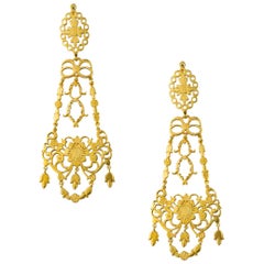 Pair of Yellow Gold Chandelier Earrings