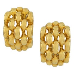 Pair of Yellow Gold Half-Hoop Earrings