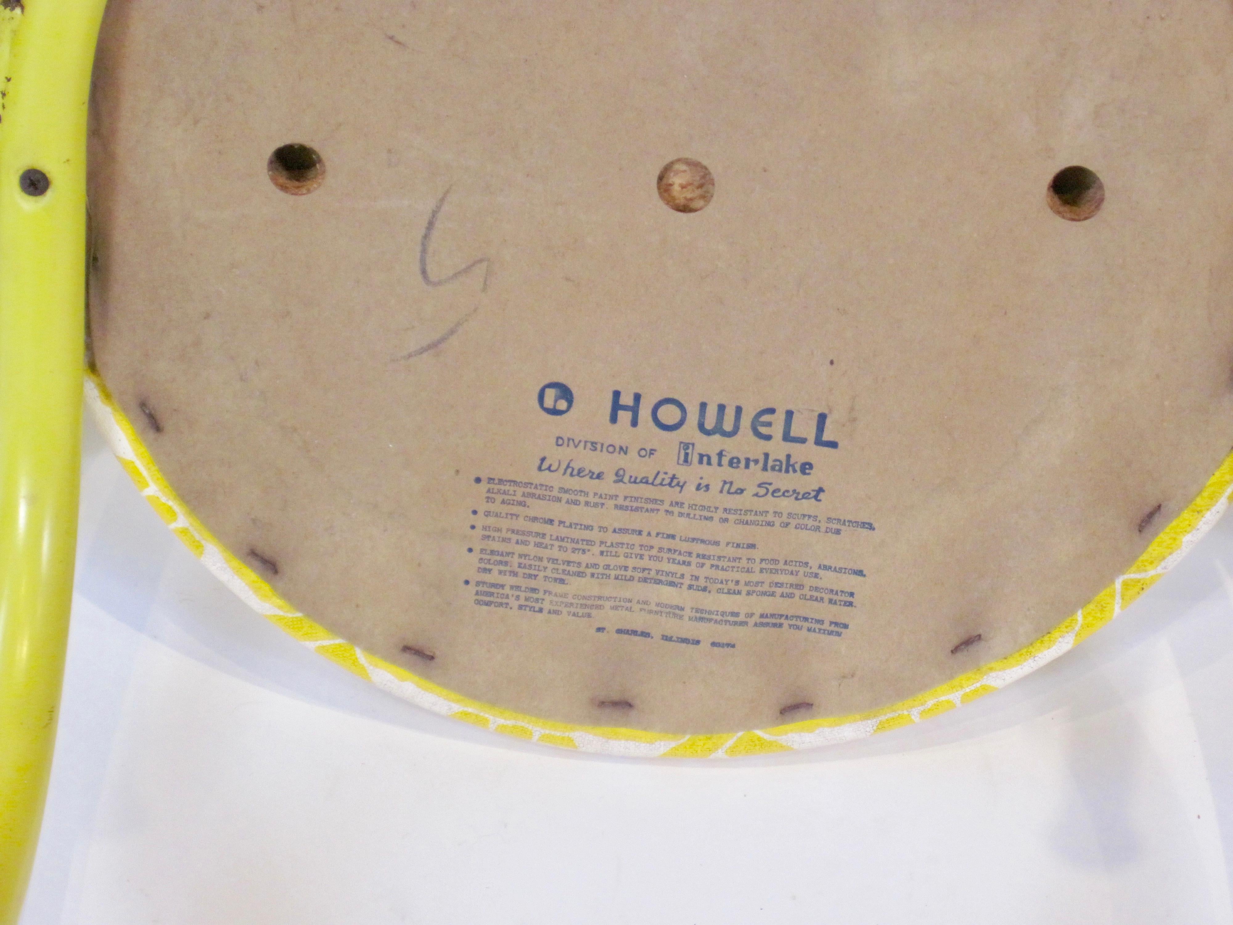 Pair of Yellow Howell 1970s Tubular Steel Decorator Chairs  4