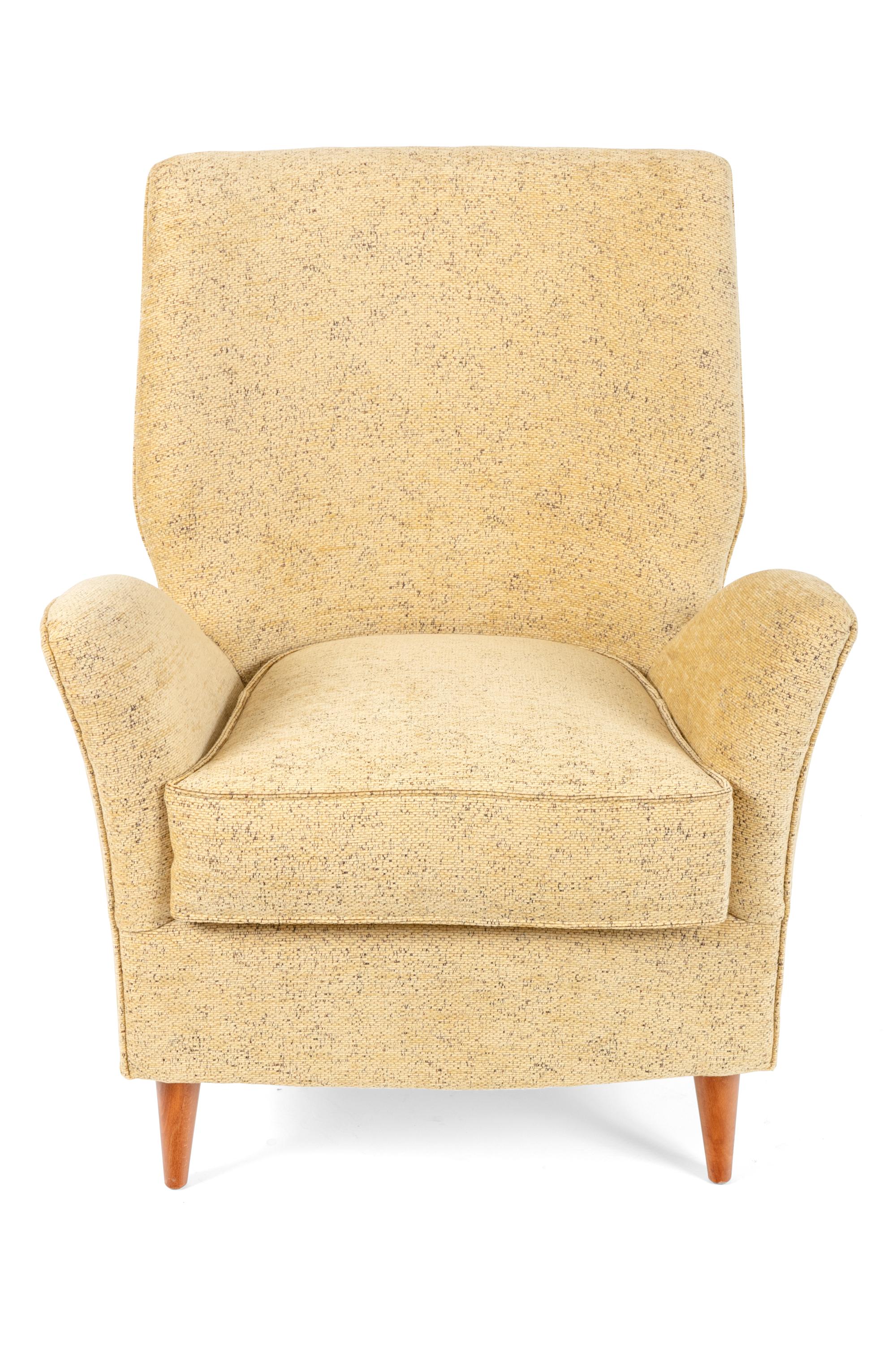 Mid-Century Modern Pair of Yellow Italian Midcentury Style Lounge Chairs