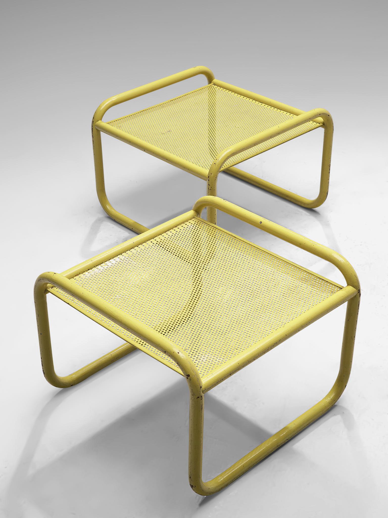 Italian Pair of Yellow 'Locus Solus' Stools by Gae Aulenti