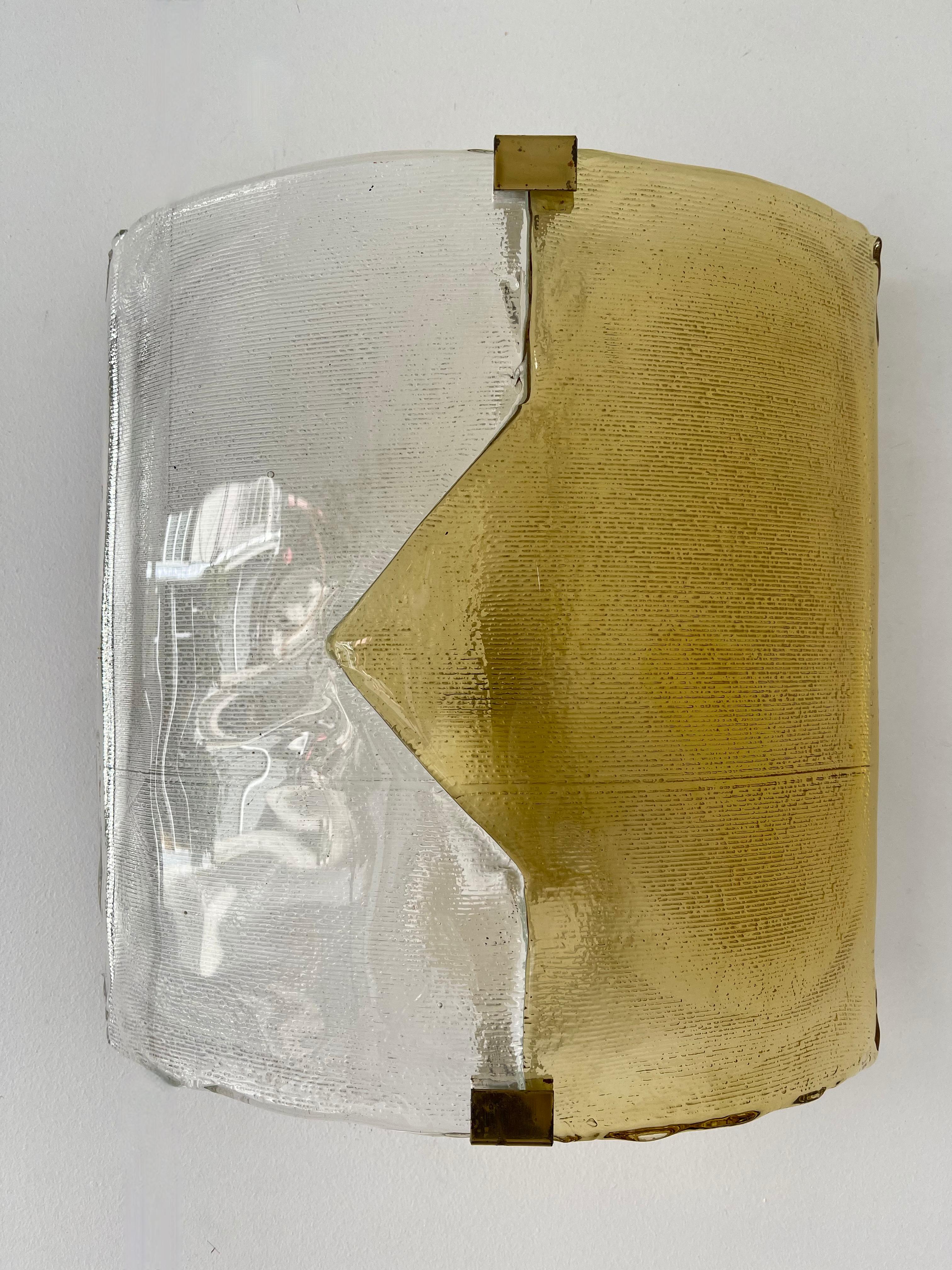 Pair of Yellow Murano Glass Arrow Sconces by Mazzega, Itay, 1970s 2