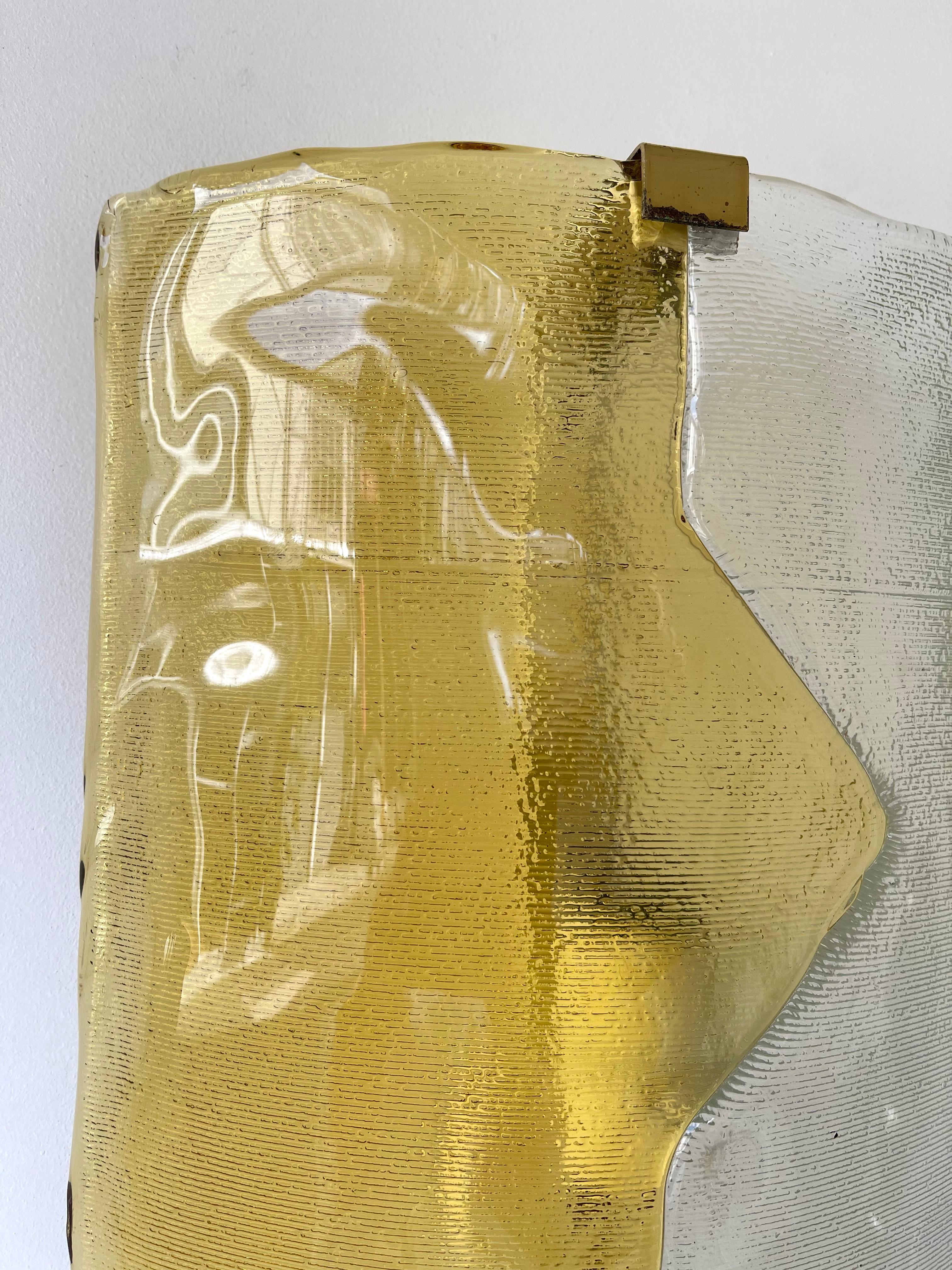 Pair of Yellow Murano Glass Arrow Sconces by Mazzega, Itay, 1970s 1