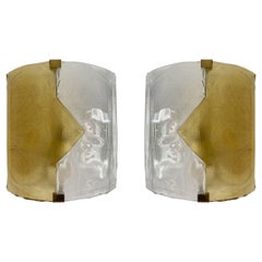 Pair of Yellow Murano Glass Arrow Sconces by Mazzega, Itay, 1970s