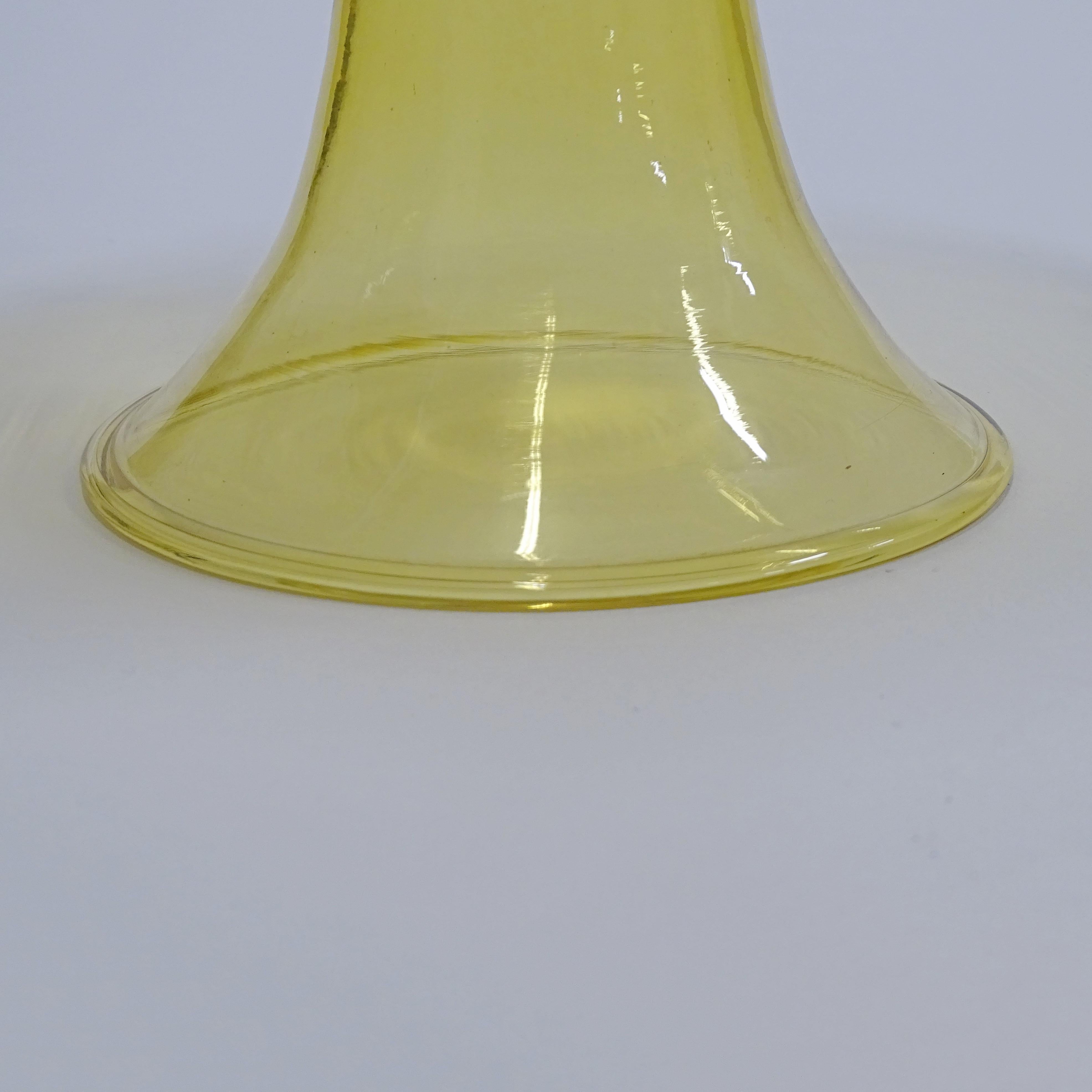 Pair of Yellow Murano Glass Coppe, Italy 1930s For Sale 6