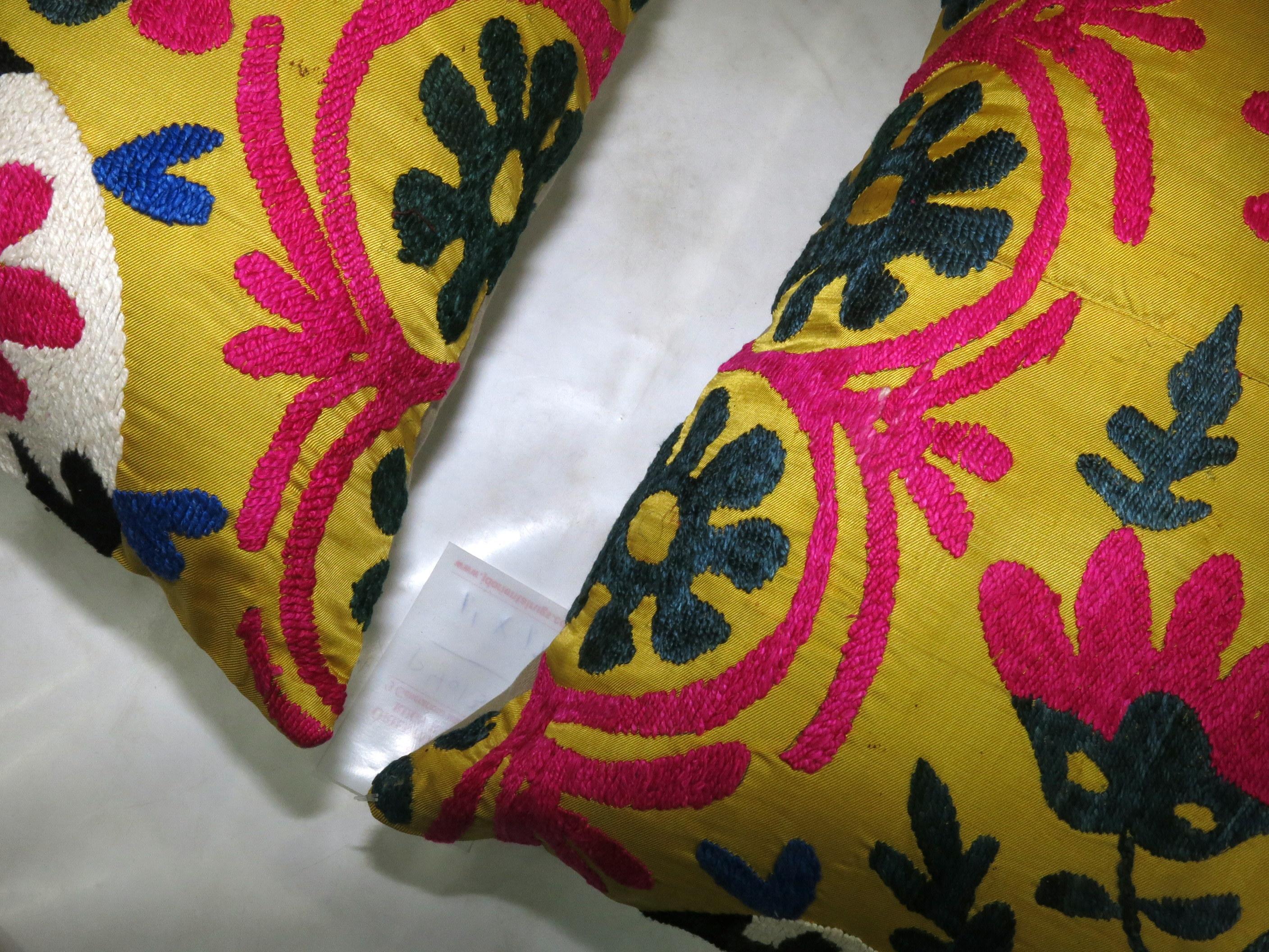 Victorian Pair of Yellow Suzanni Textile Pillows