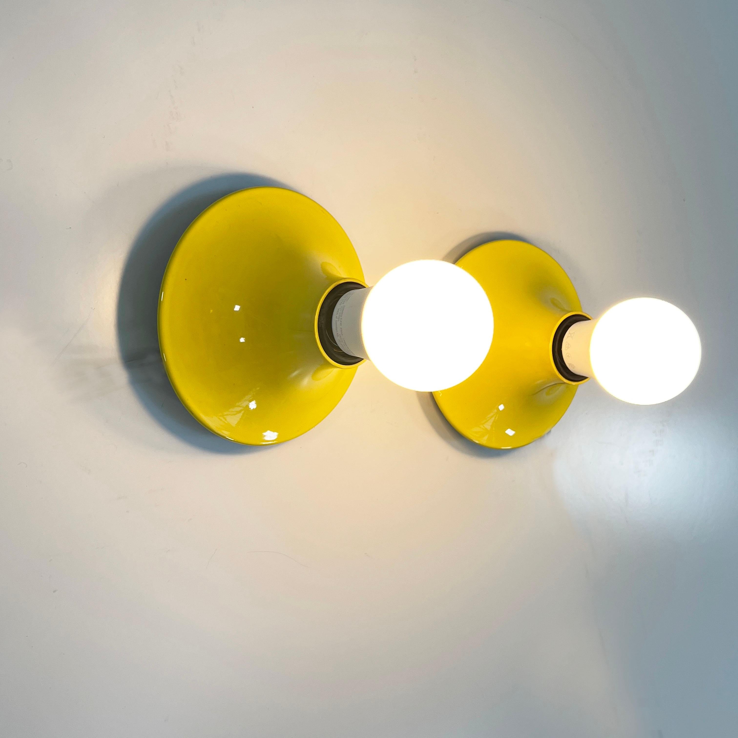 Italian Pair of Yellow Teti Wall Lamps by Vico Magistretti for Artemide, 1970s