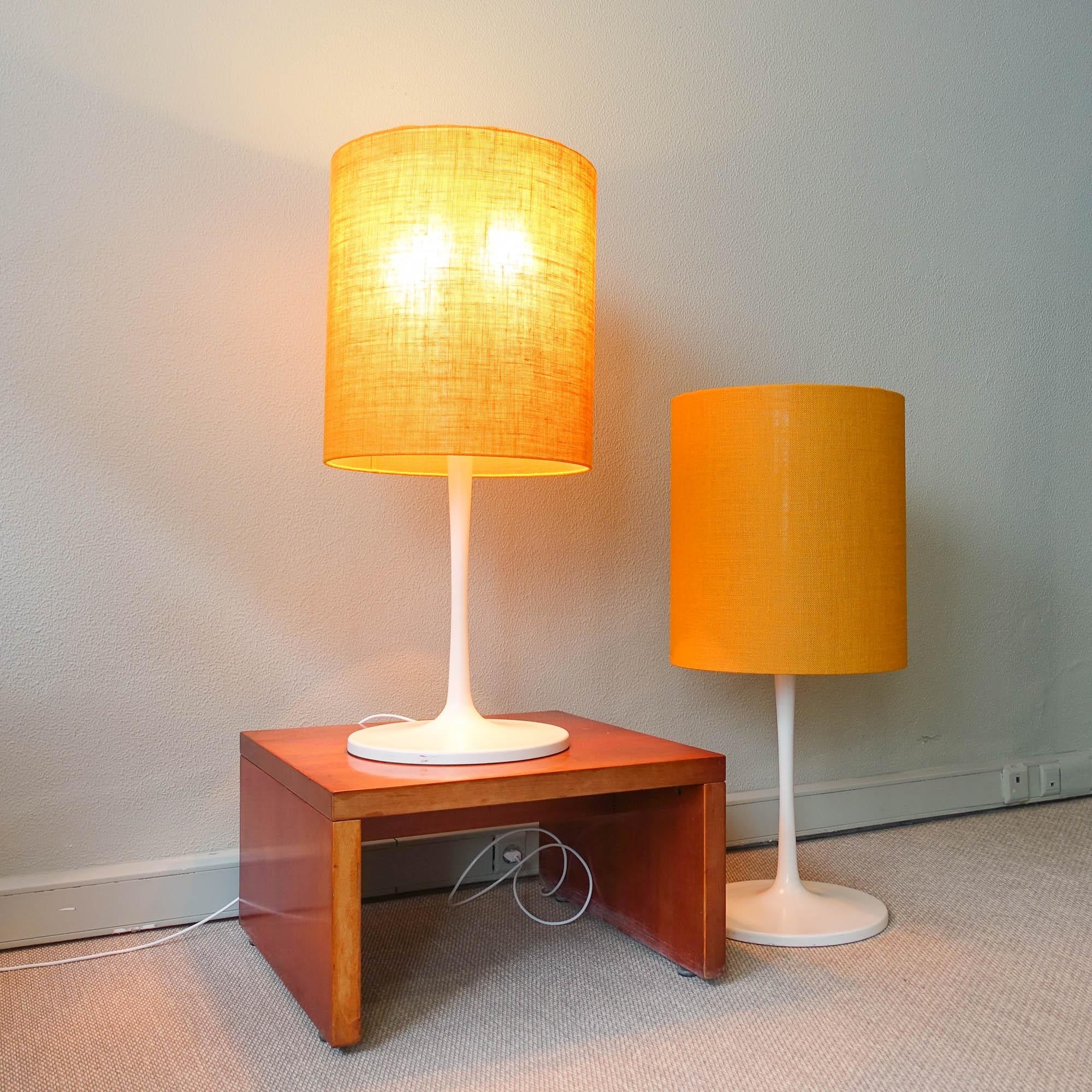 German Pair of Yellow Tulip Floor/ Table Lamps from Staff, 1970's