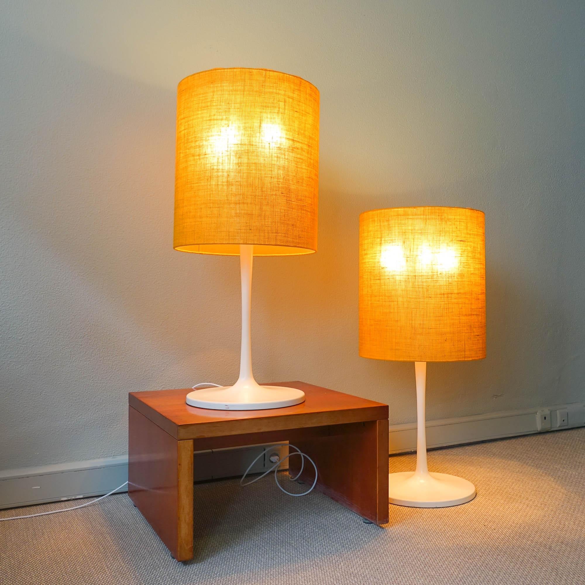Pair of Yellow Tulip Floor/ Table Lamps from Staff, 1970's In Good Condition In Lisboa, PT