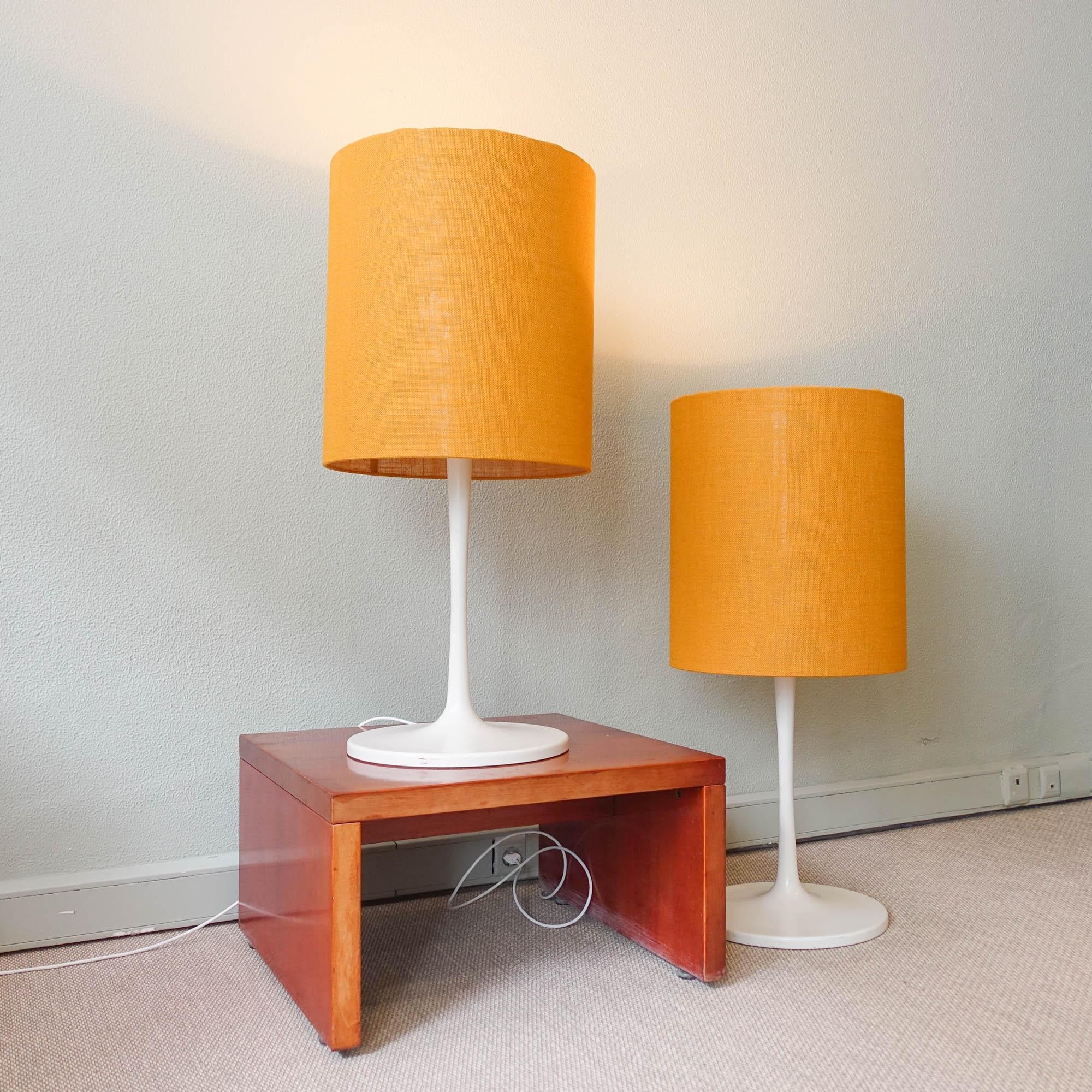 Metal Pair of Yellow Tulip Floor/ Table Lamps from Staff, 1970's