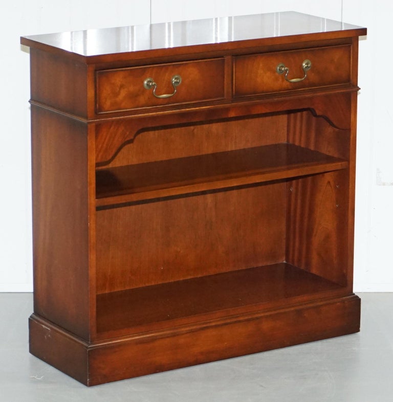 Pair of Yew Wood Bradley Furniture England Bookcases Drawers at 1stDibs bradley yew