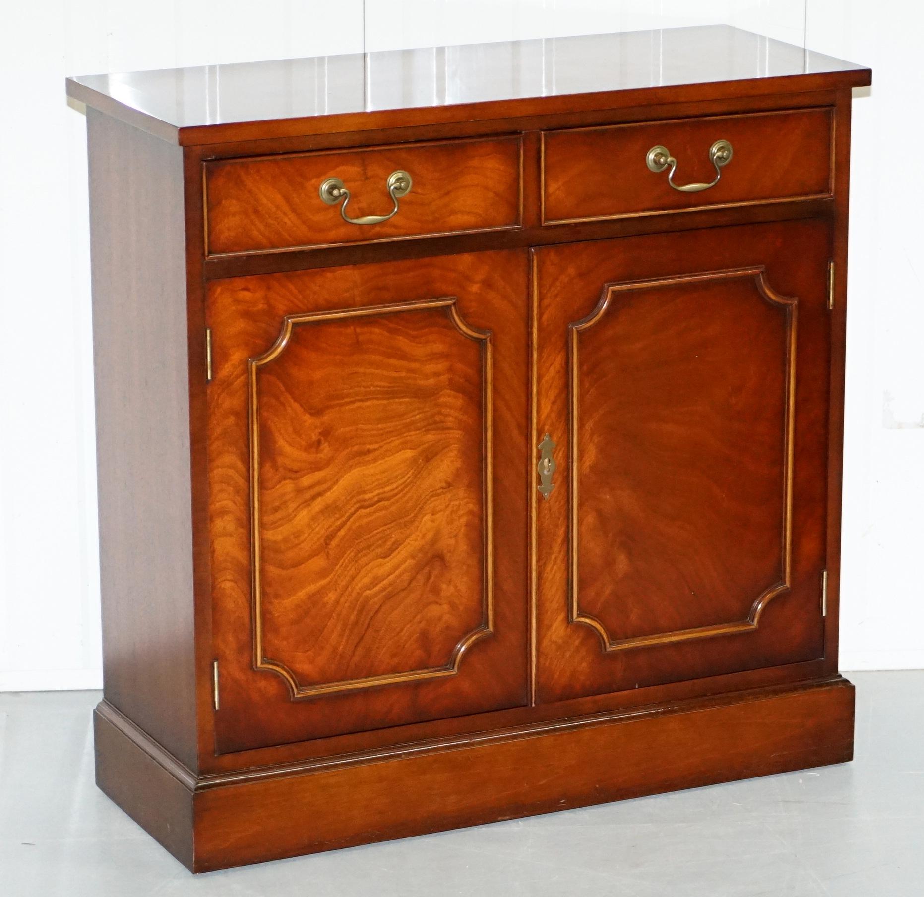 We are delighted to offer for sale this lovely pair Yew wood Bradley Classic furniture handmade in England small cabinets/bookcases with drawers

Both are in nice used condition throughout, we have cleaned waxed and polished them, the cupboard is